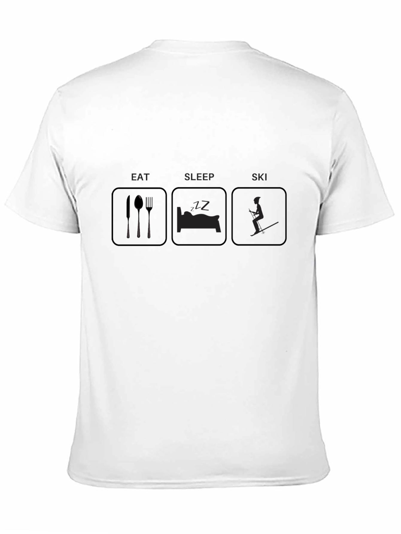 Eat Sleep Ski Black Graphic T-Shirt