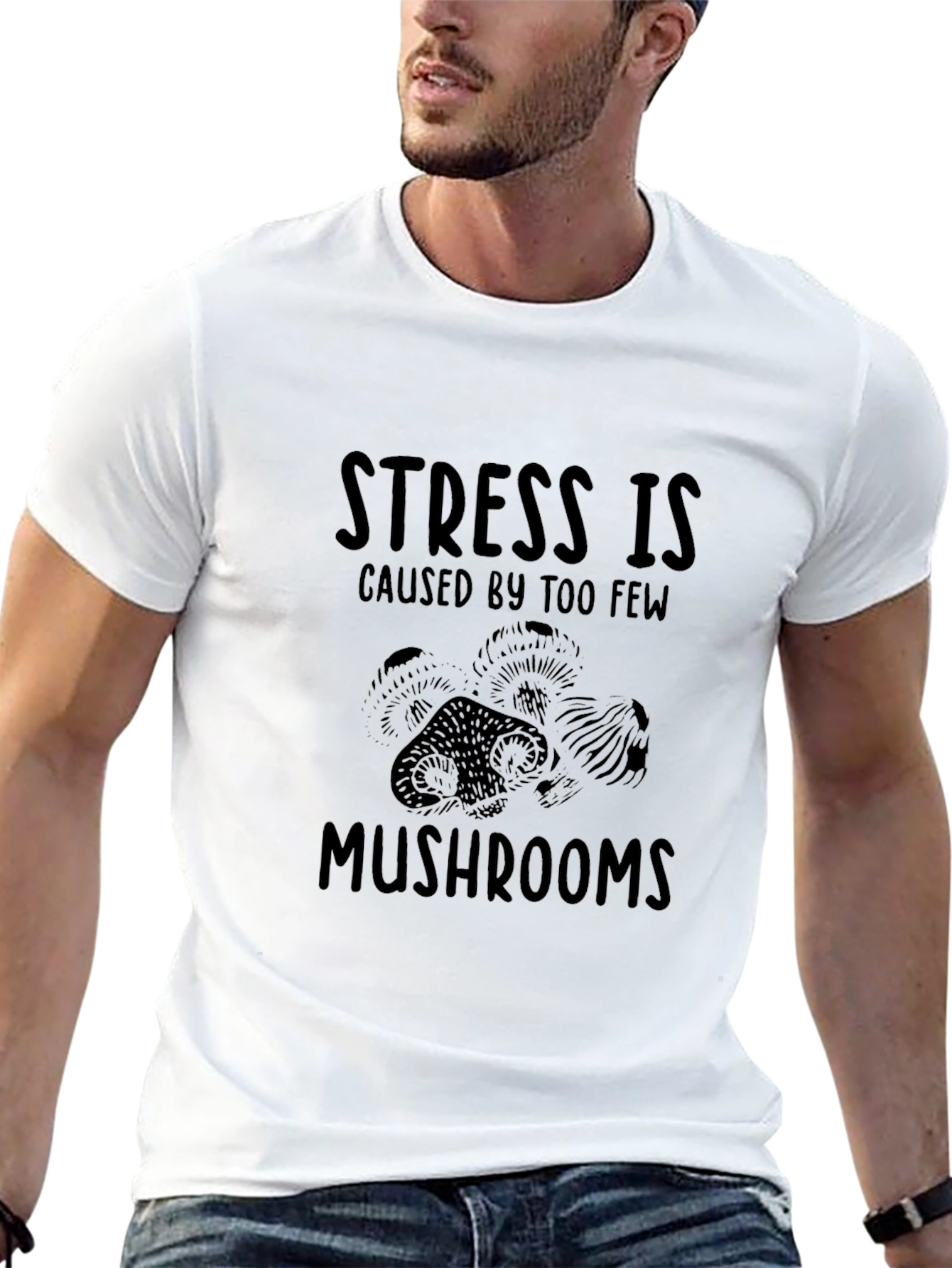 Stress is Mushrooms T-Shirt | Fun Graphic Tee