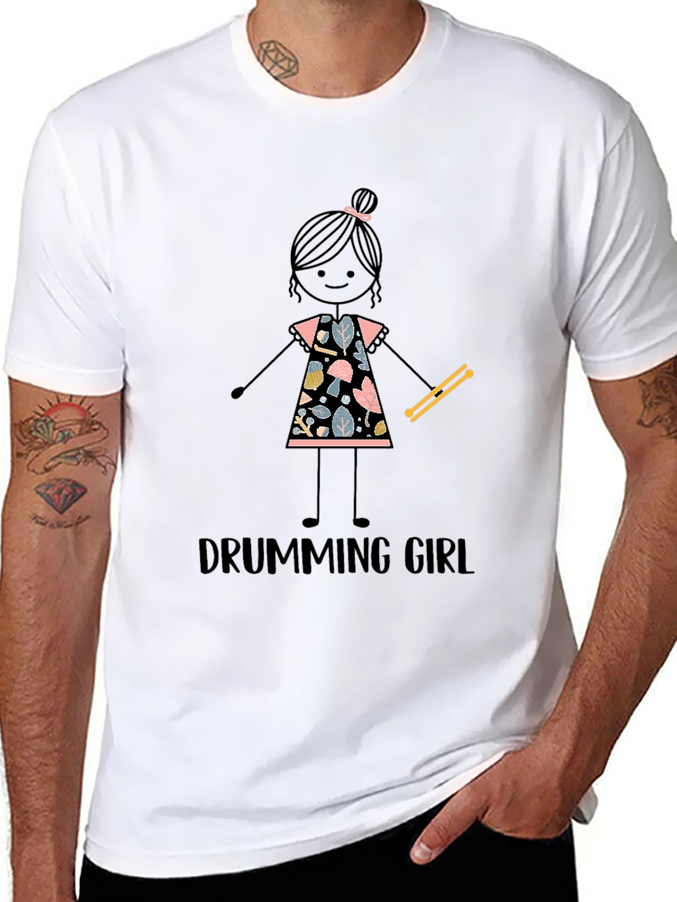 Drumming Girl Graphic Tee