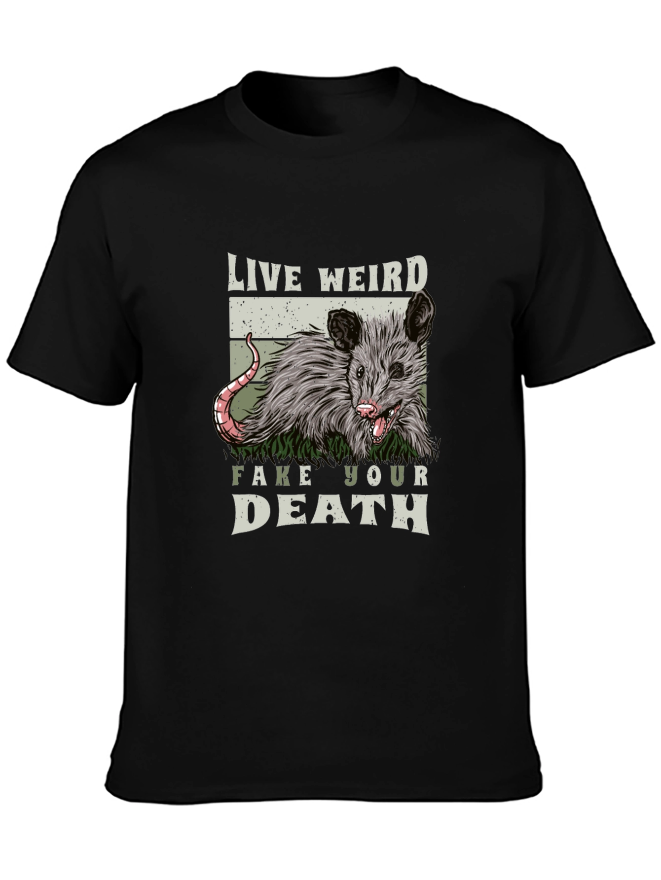 Live Weird Fake Your Death Opossum Tee