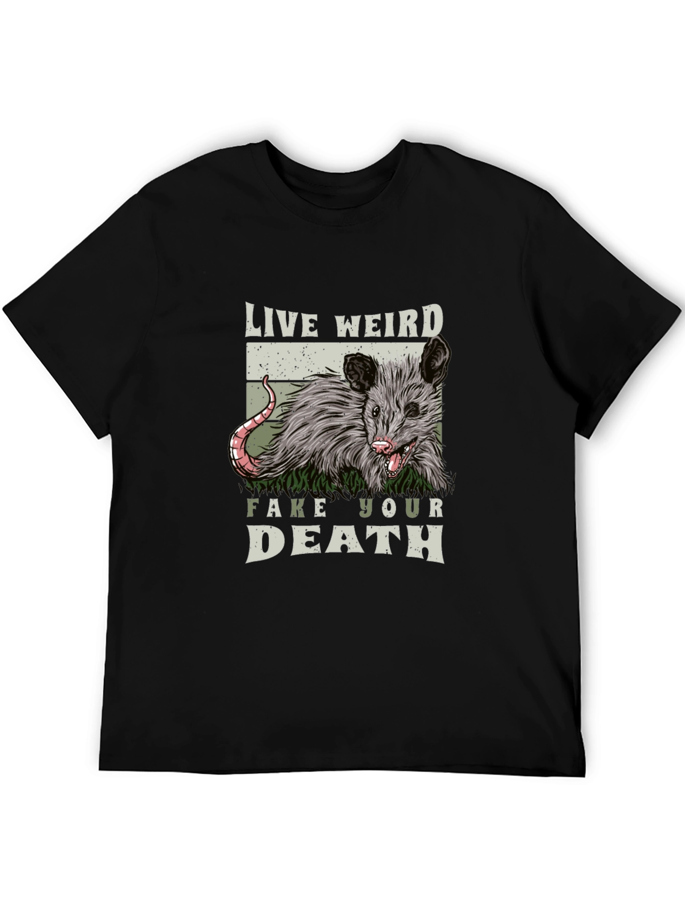 Live Weird Fake Your Death Opossum Tee