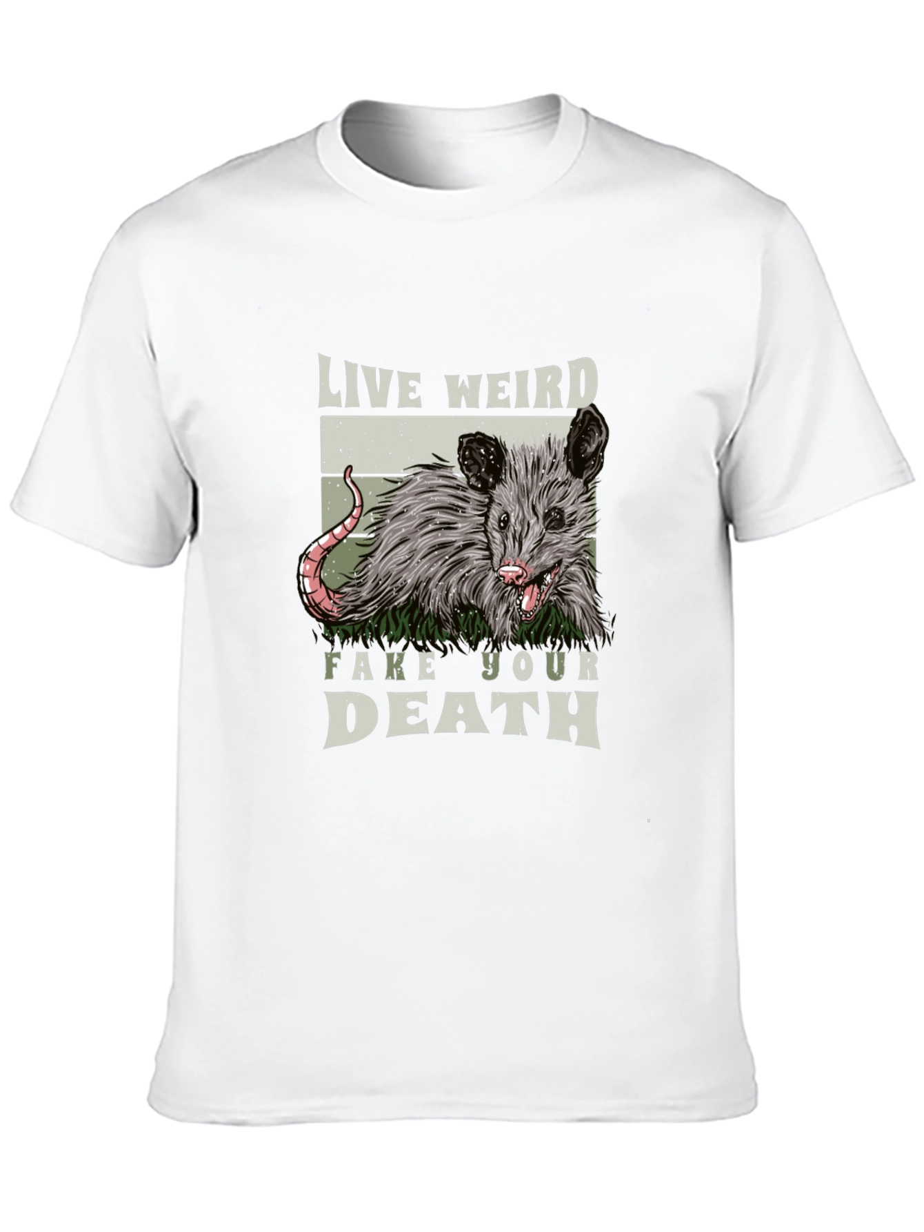 Live Weird Fake Your Death Opossum Tee