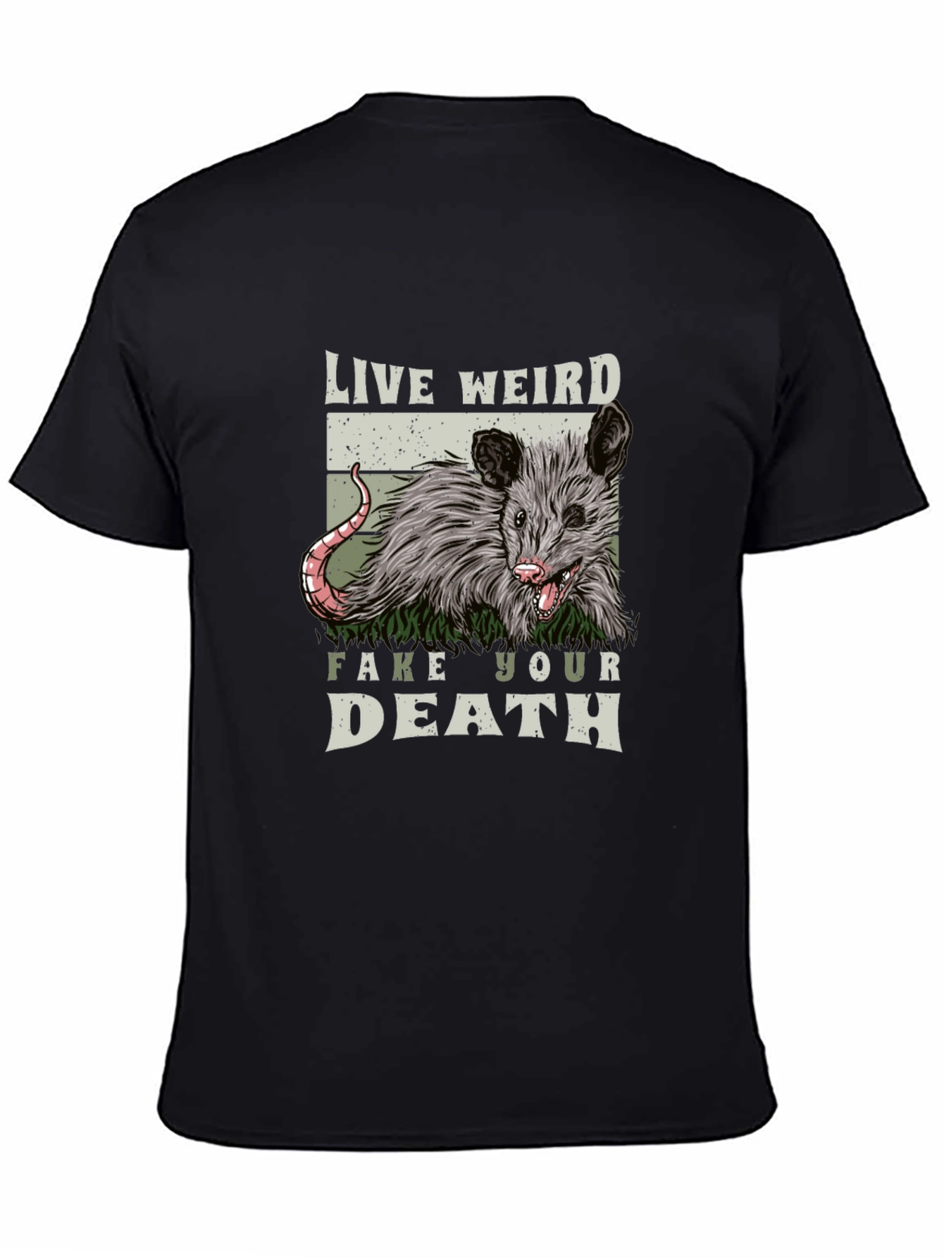Live Weird Fake Your Death Opossum Tee
