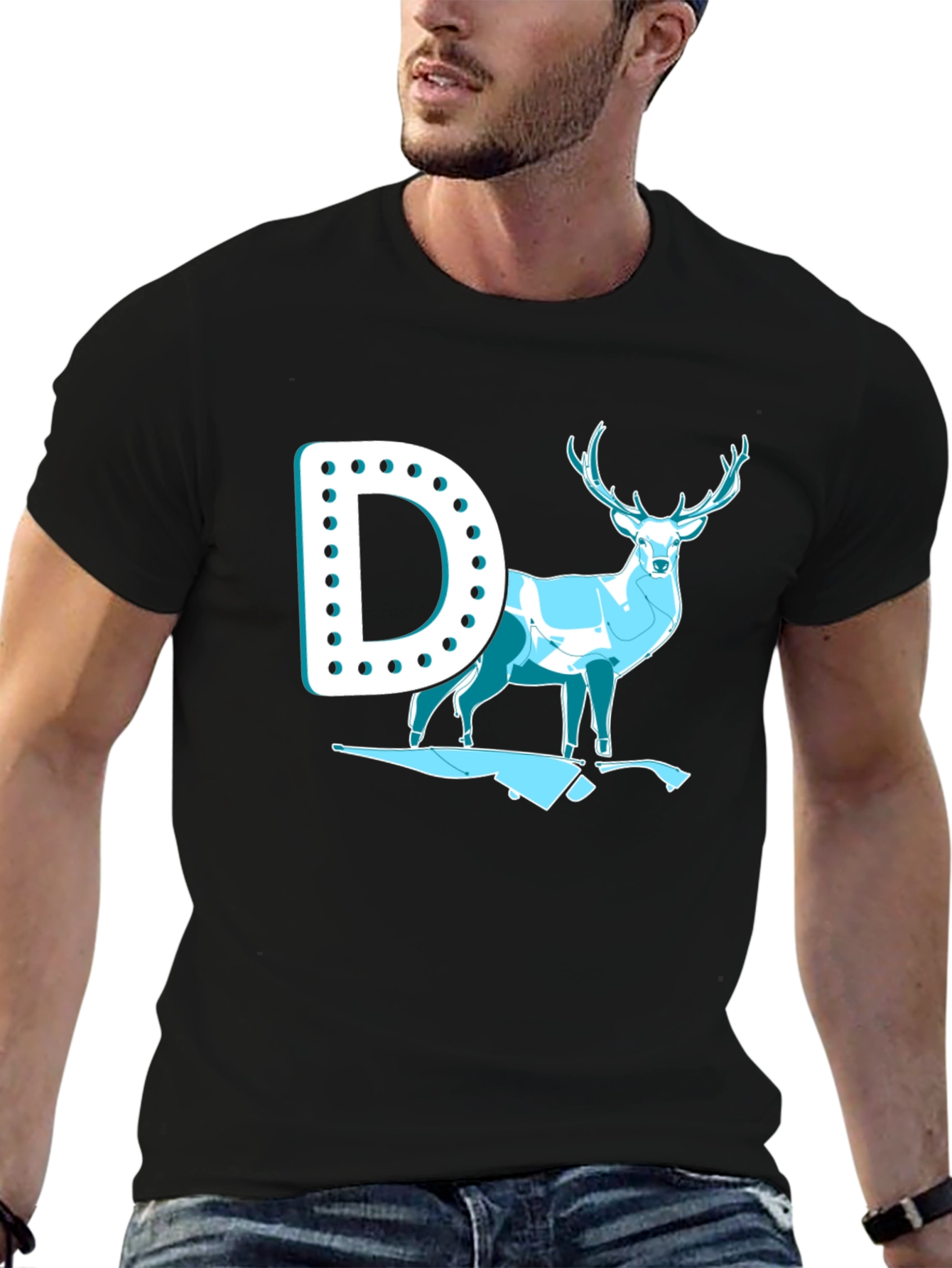 Hunting T-Shirt: Deer and Rifle Graphic Tee
