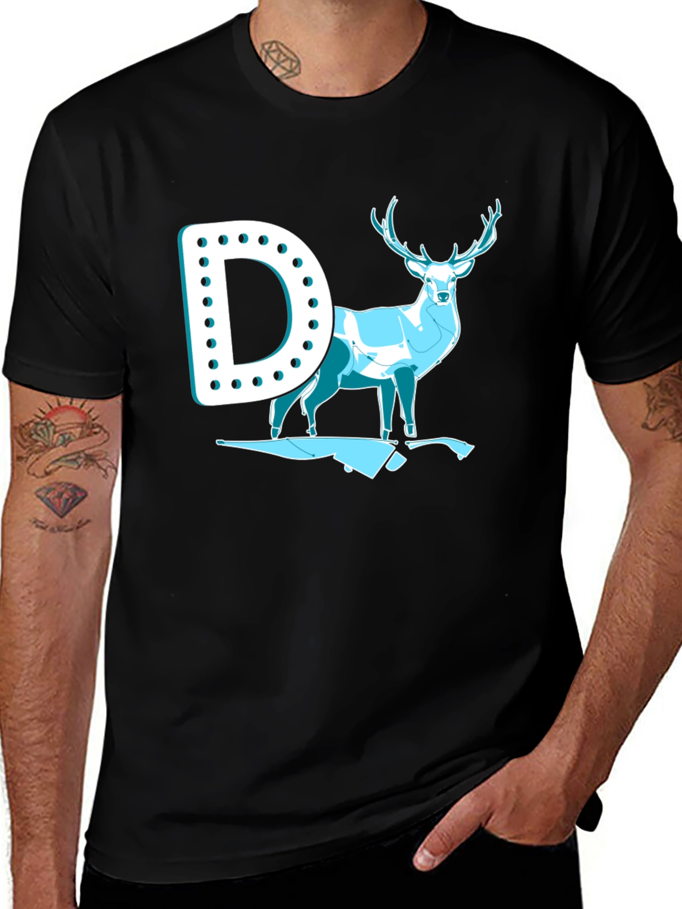 Hunting T-Shirt: Deer and Rifle Graphic Tee