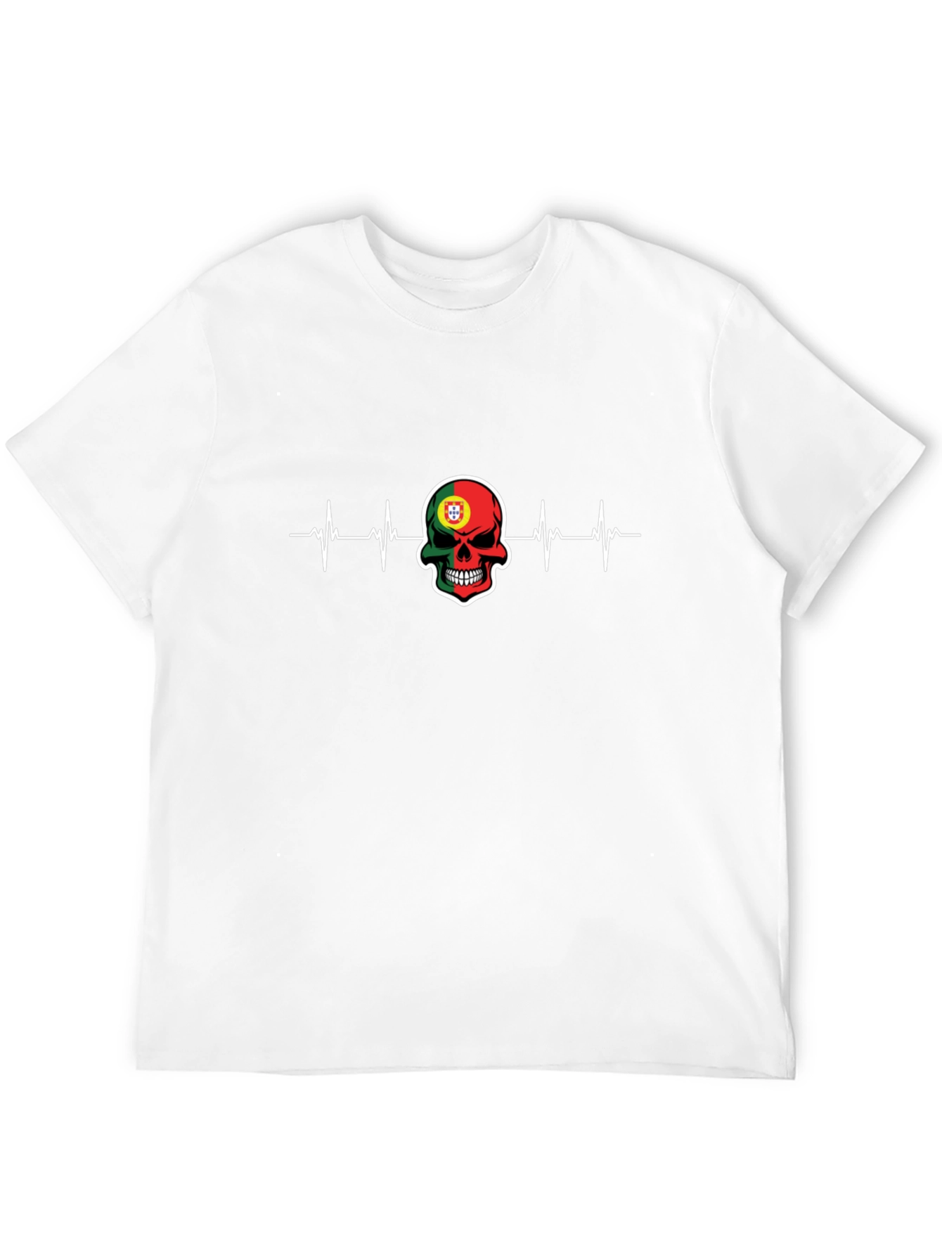 Portugal Skull Heartbeat Graphic T-Shirt