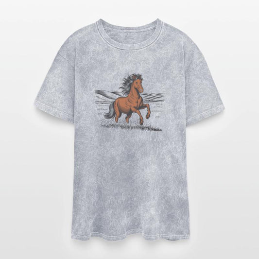 Wild Horse In Grass with Hills in the distance