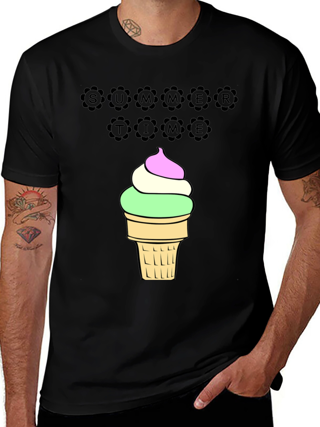 Summer Time Ice Cream Graphic T-Shirt