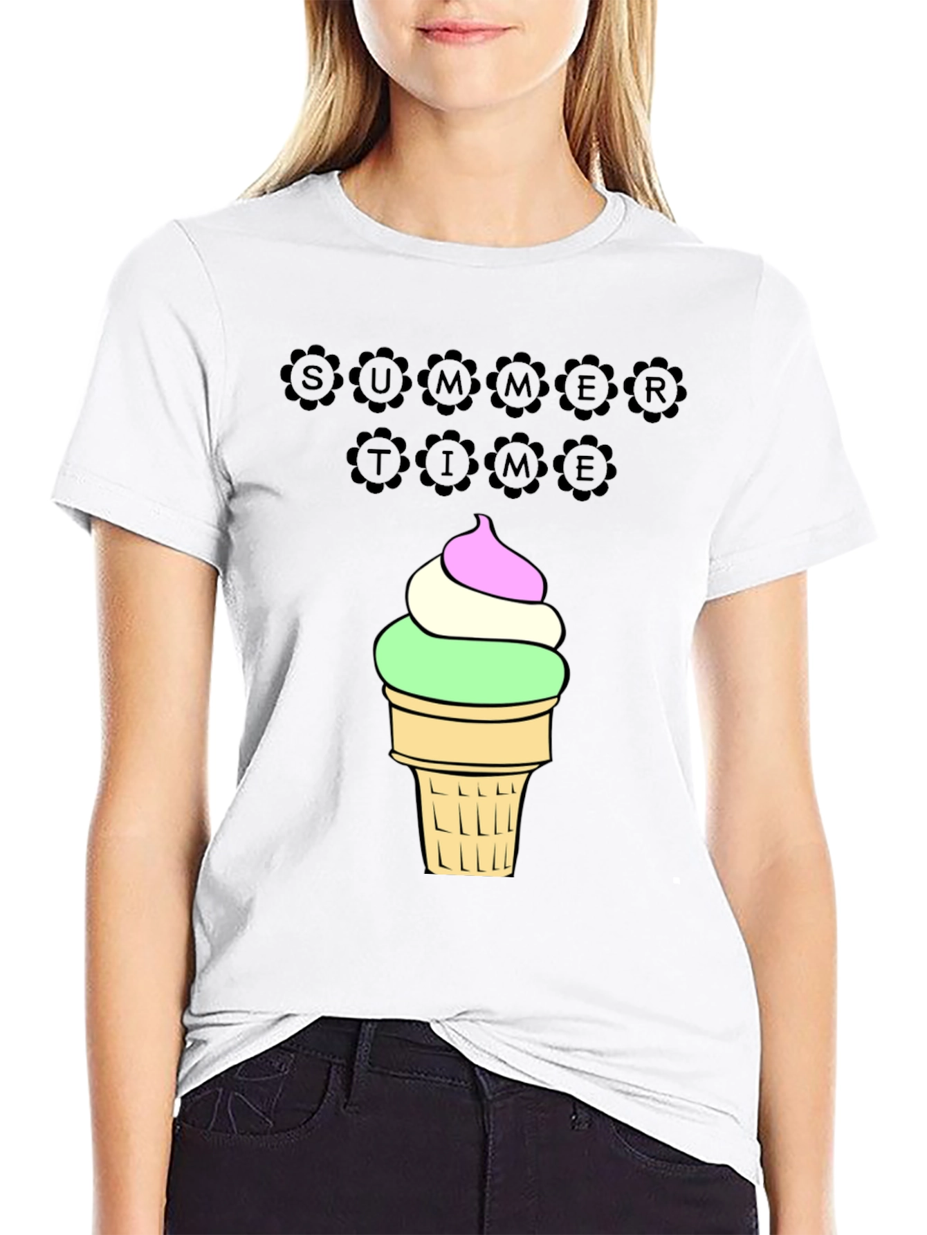 Summer Time Ice Cream Graphic T-Shirt