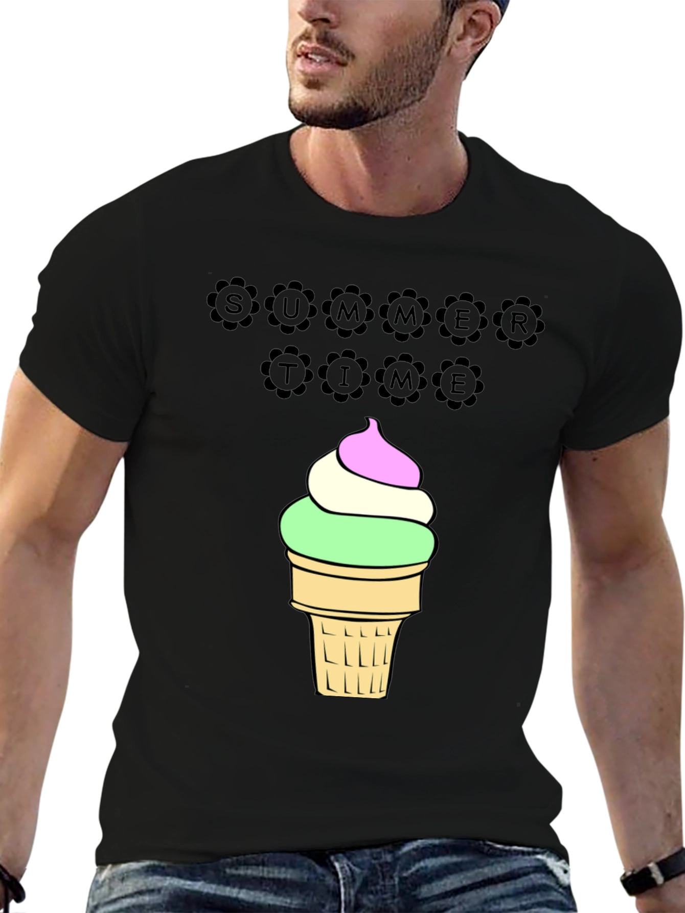 Summer Time Ice Cream Graphic T-Shirt