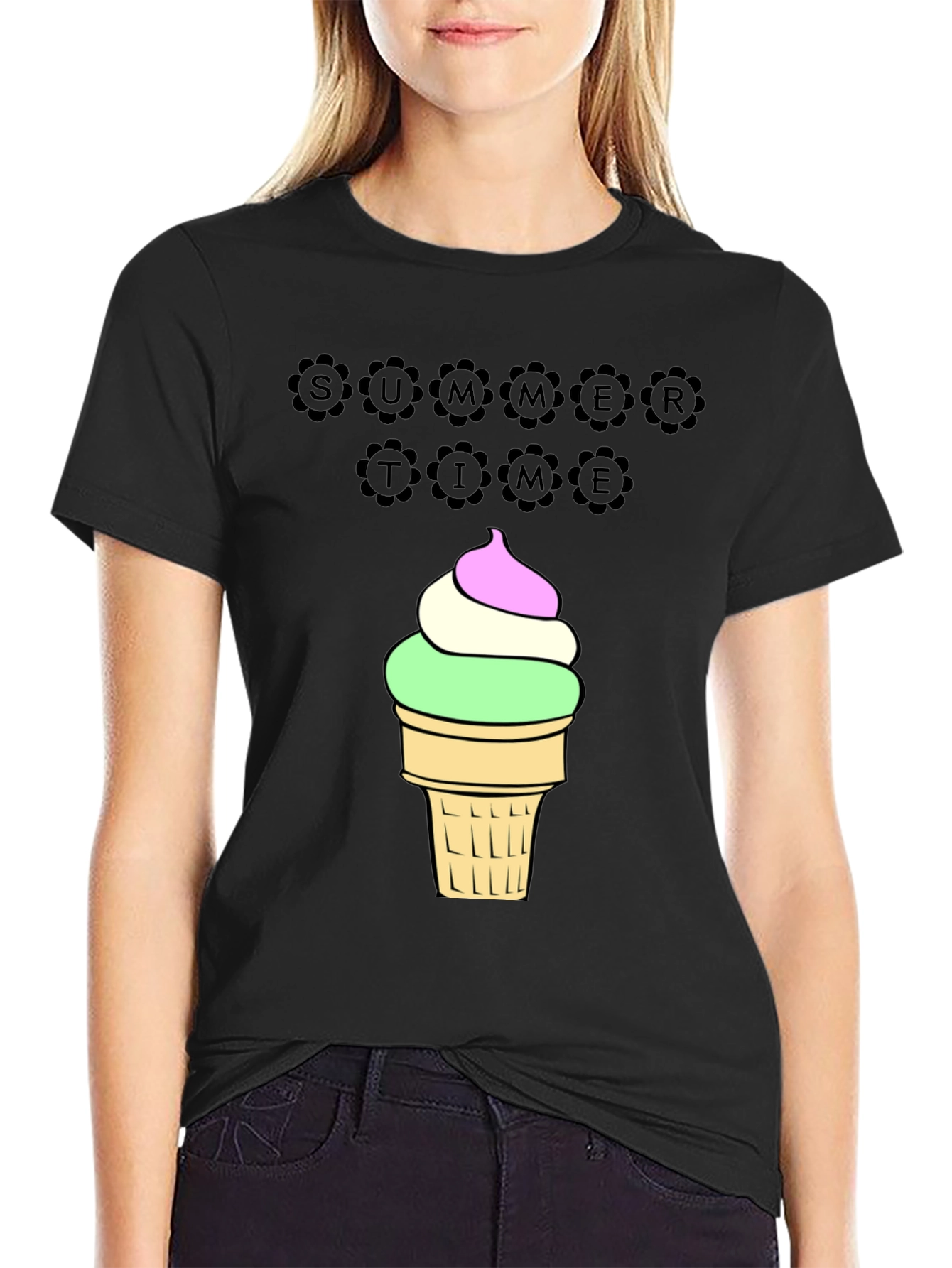Summer Time Ice Cream Graphic T-Shirt