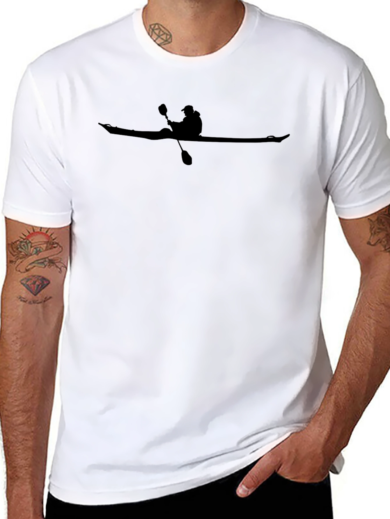 Kayak Silhouette Black T-Shirt