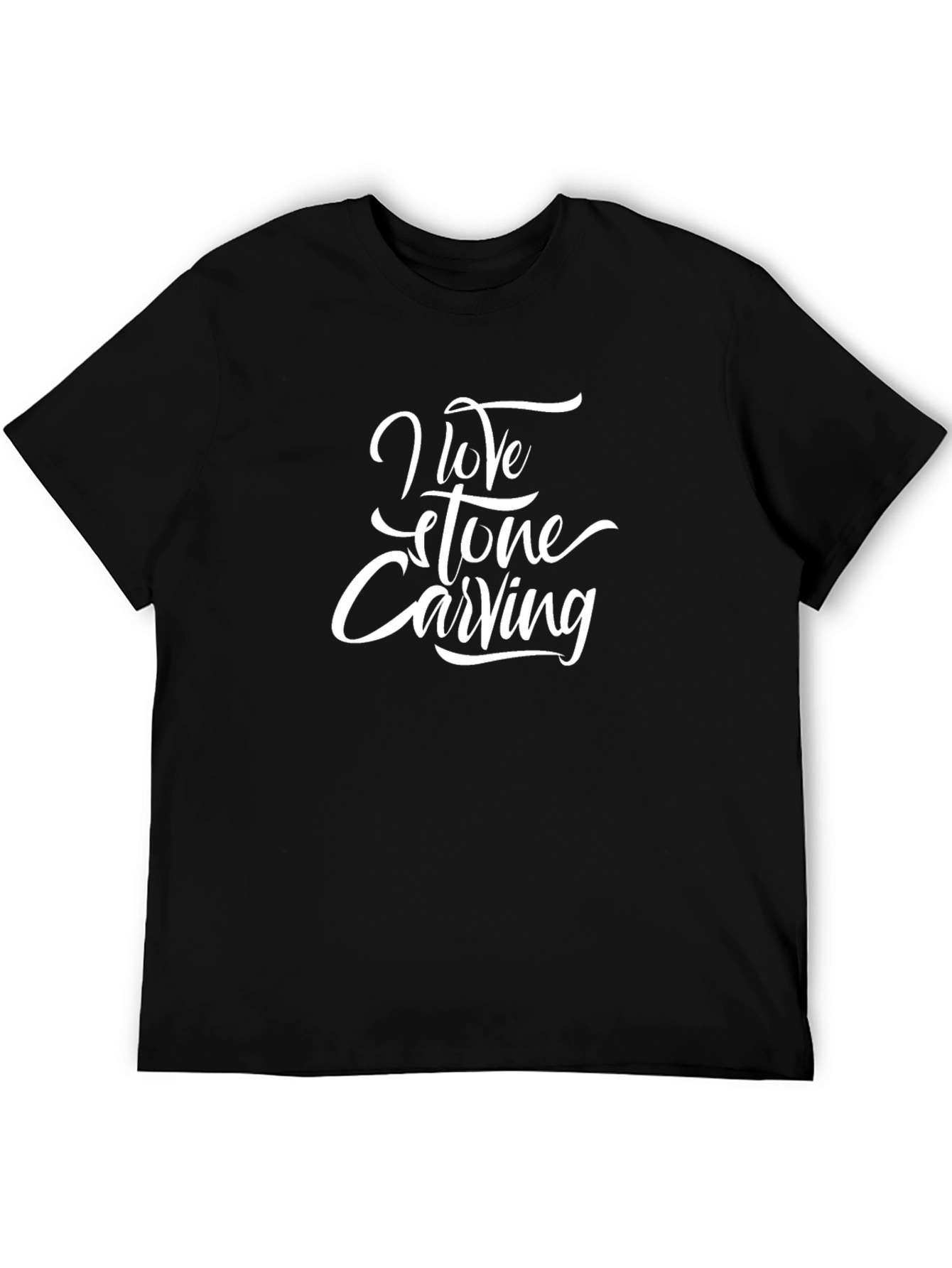 I Love Stone Carving Black T-Shirt