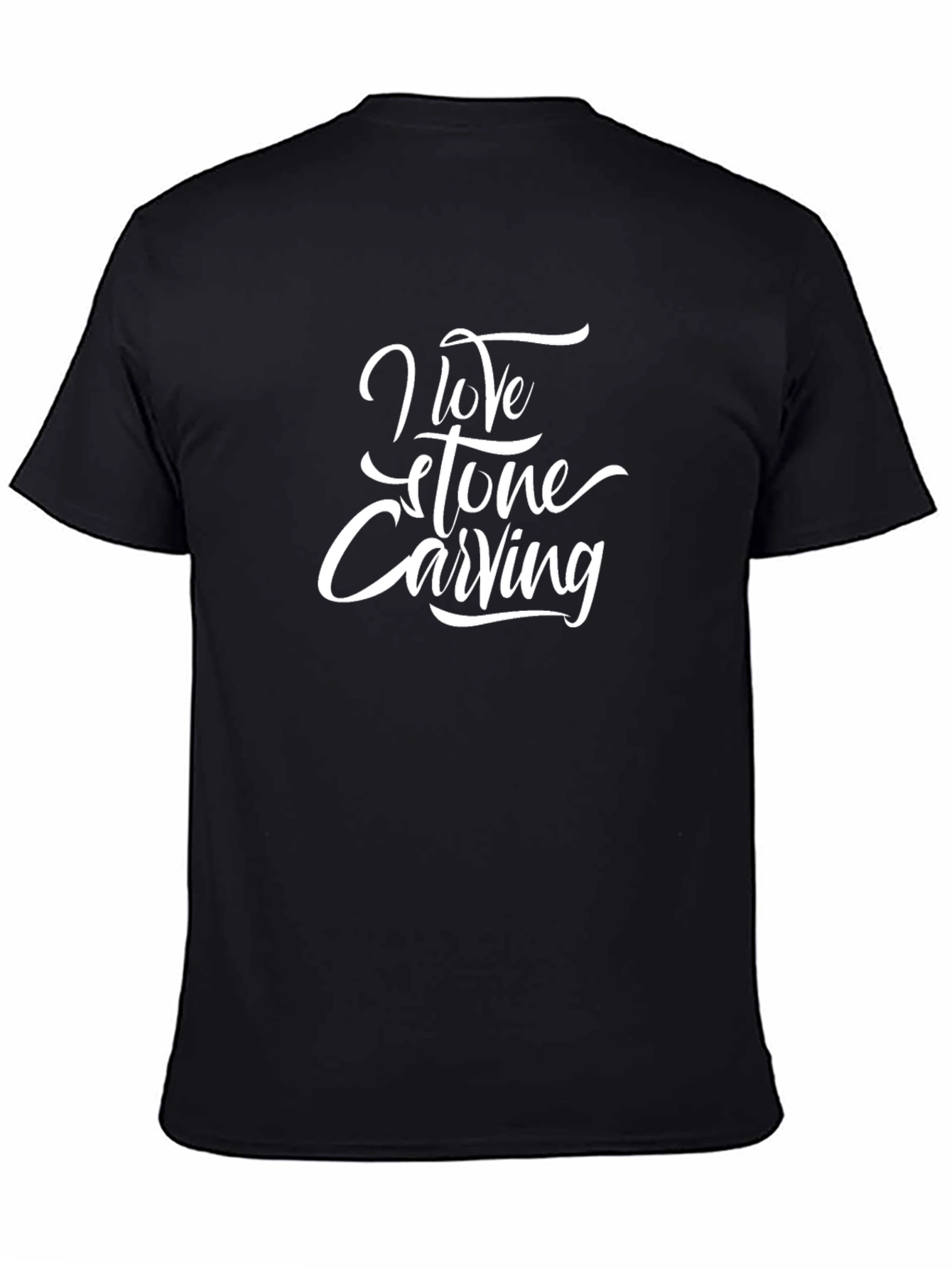 I Love Stone Carving Black T-Shirt