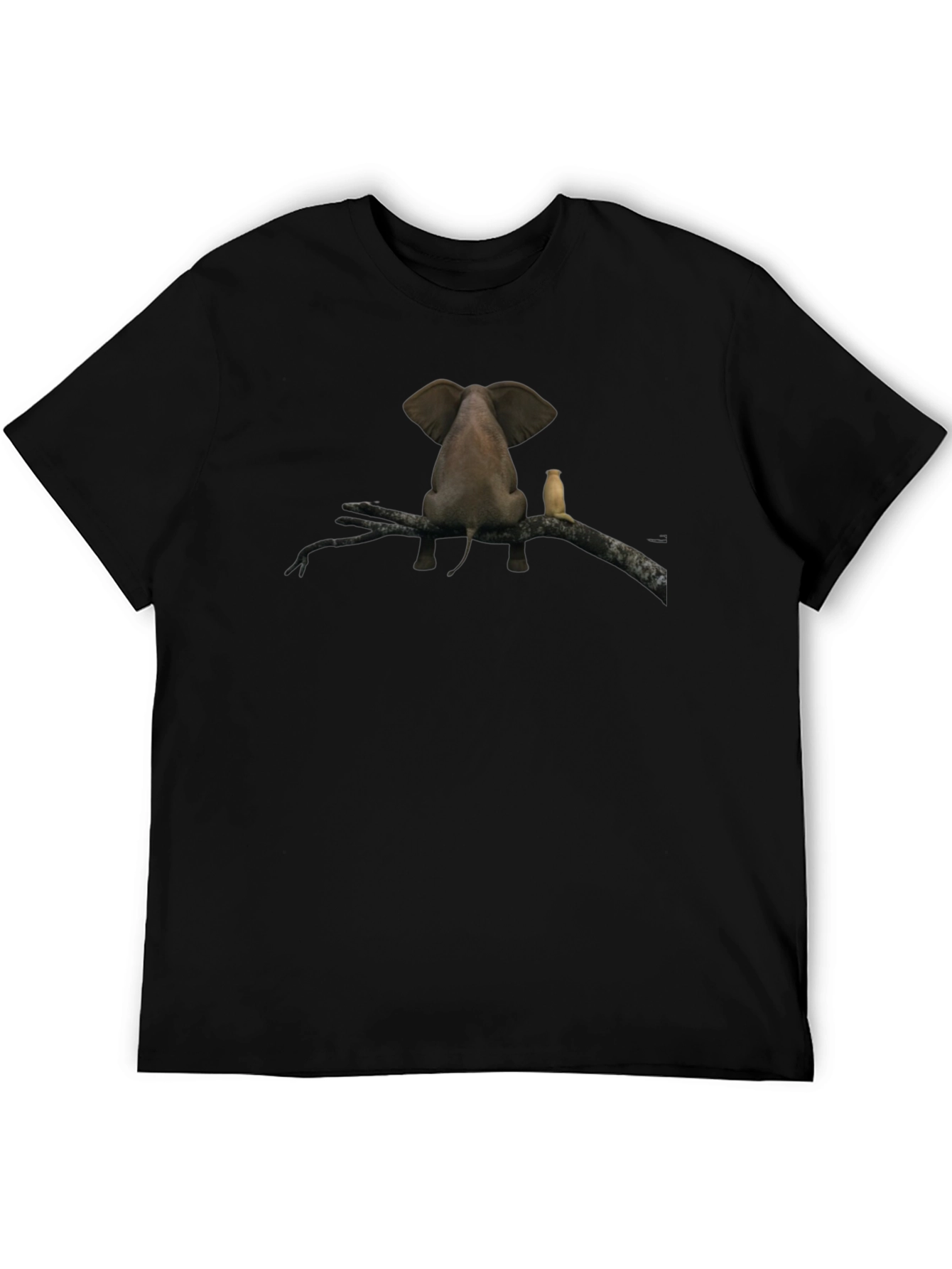 Elephant & Meercat Branch Black T-Shirt