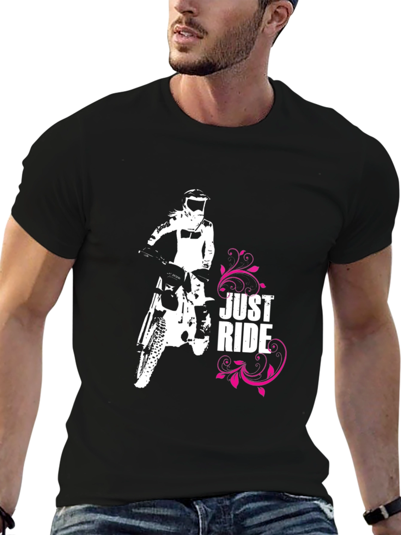 Just Ride Black Graphic Tee