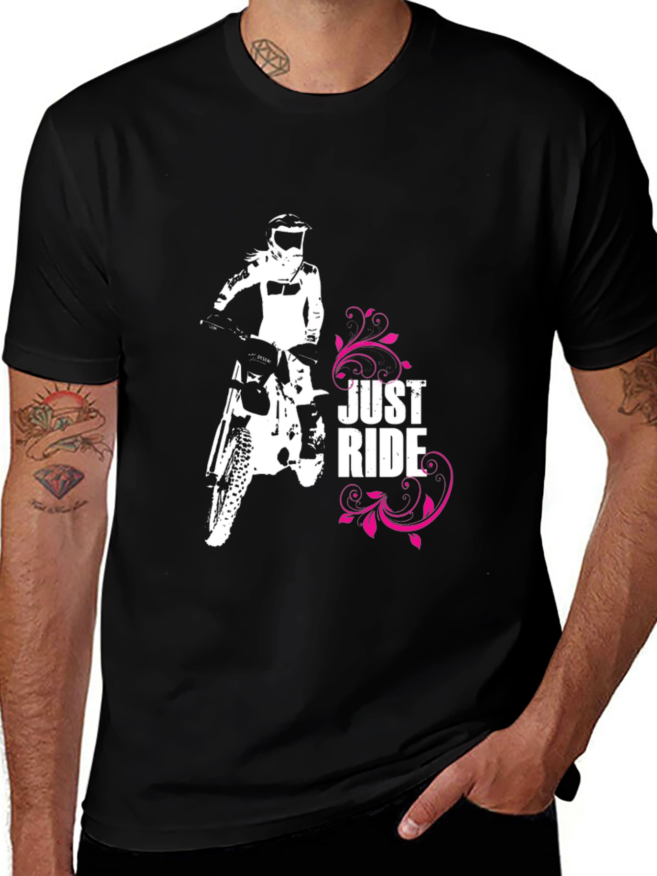 Just Ride Black Graphic Tee