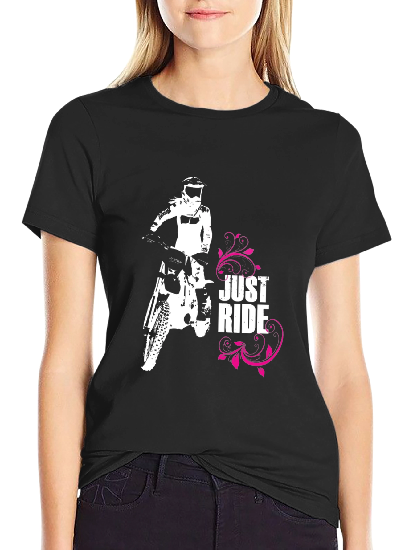 Just Ride Black Graphic Tee
