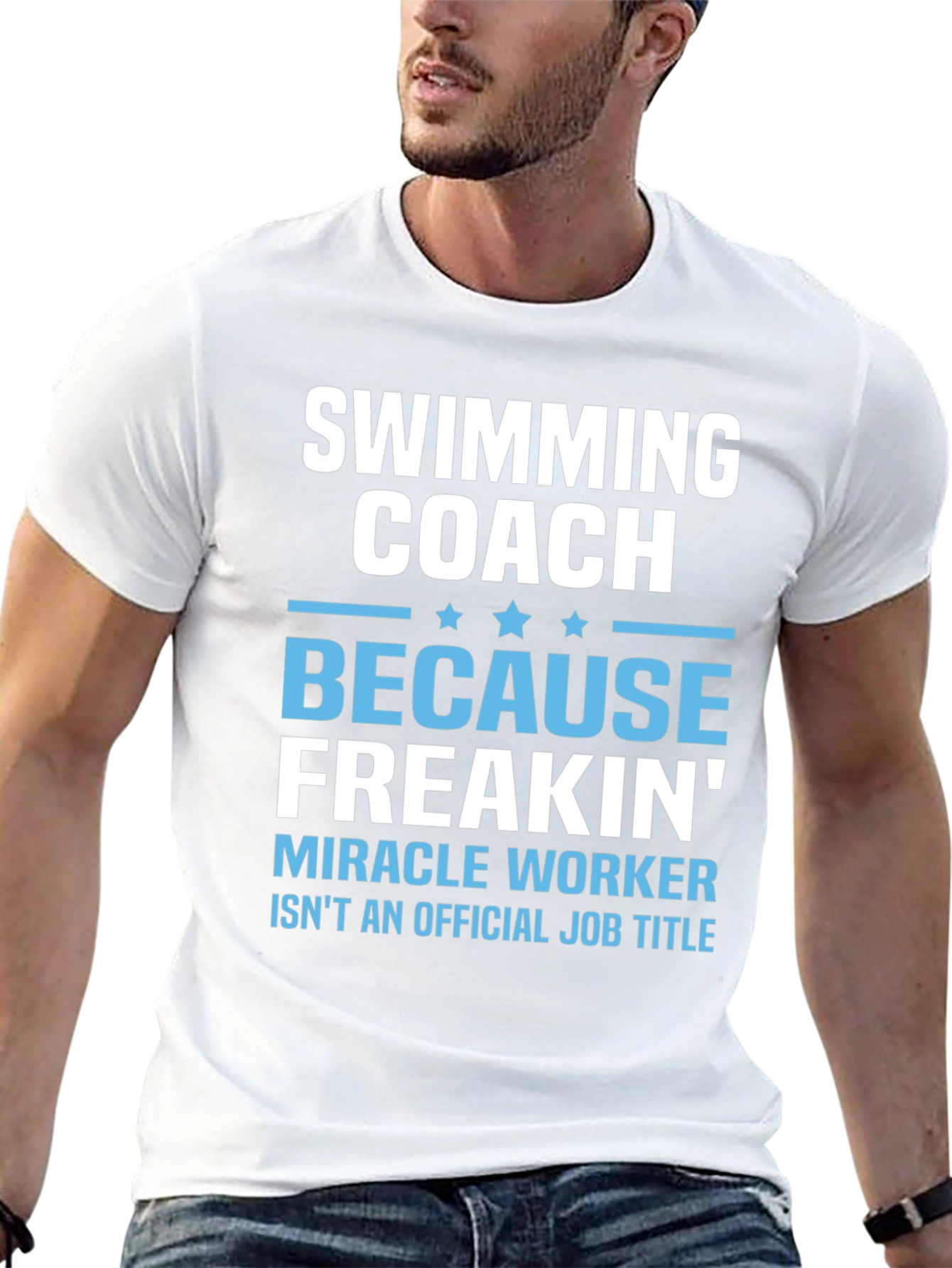 Funny Swimming Coach T-Shirt: Miracle Worker Edition