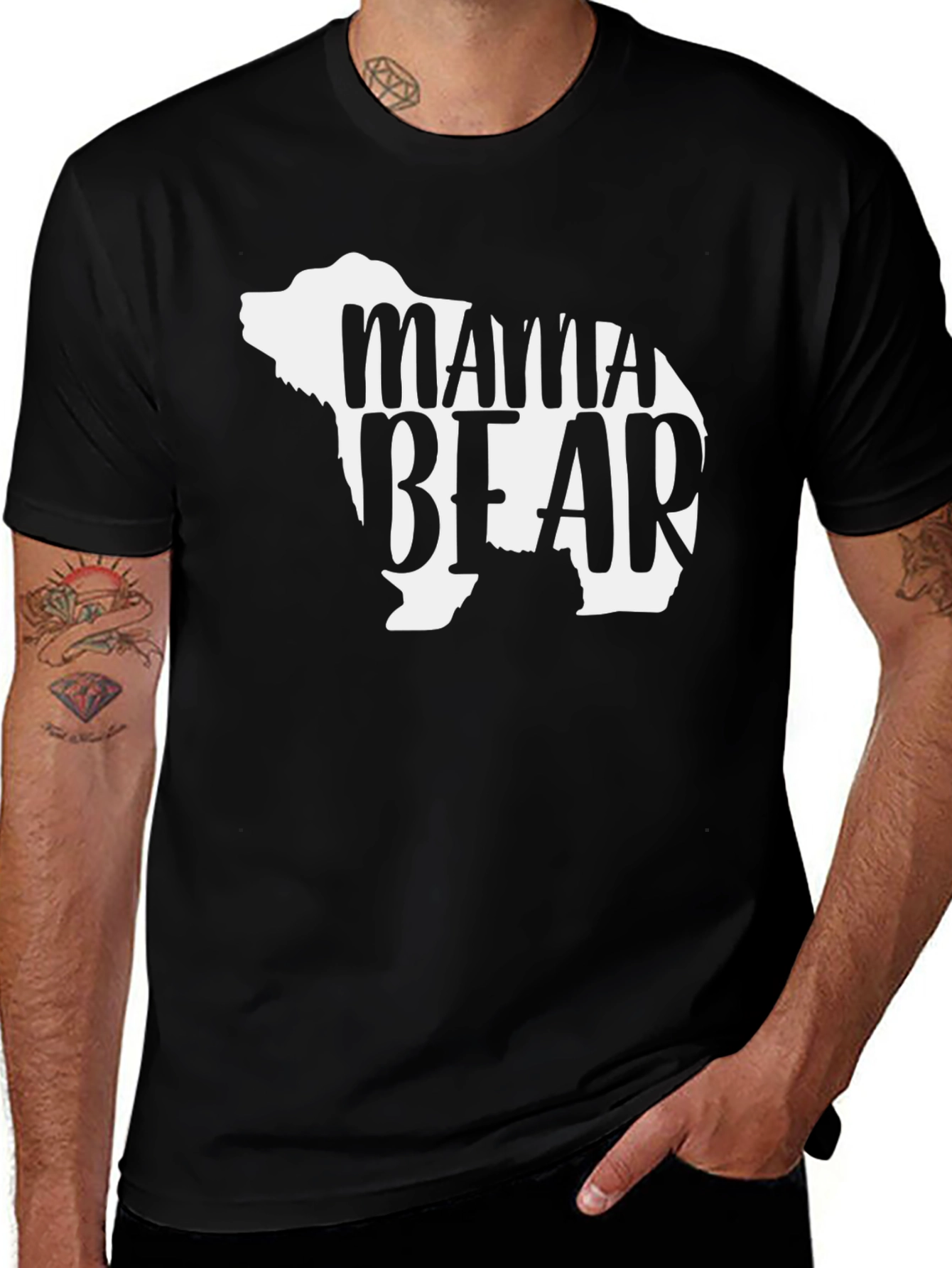 Mama Bear T-Shirt - Black Unisex