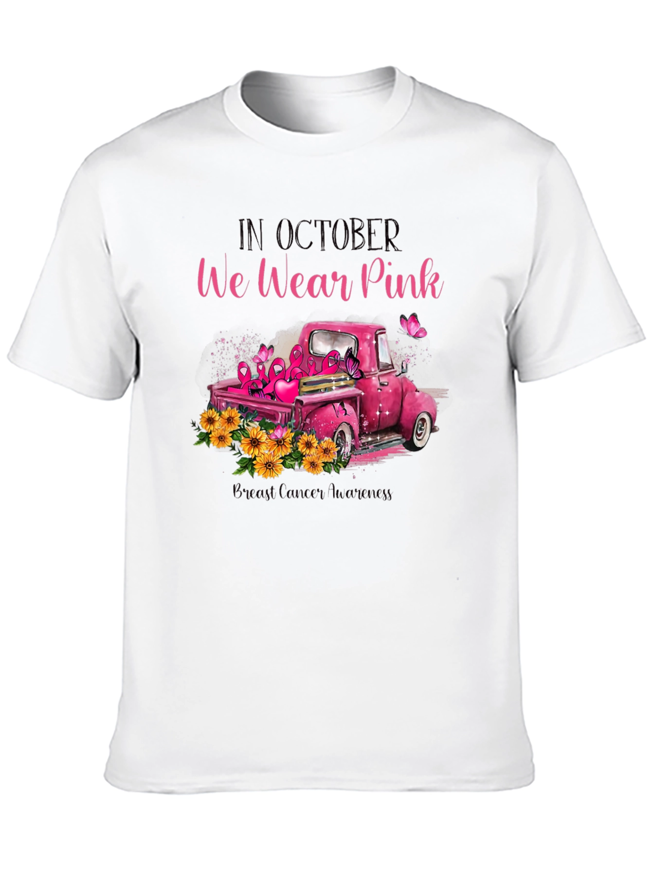 October Pink Ribbon Truck T-Shirt