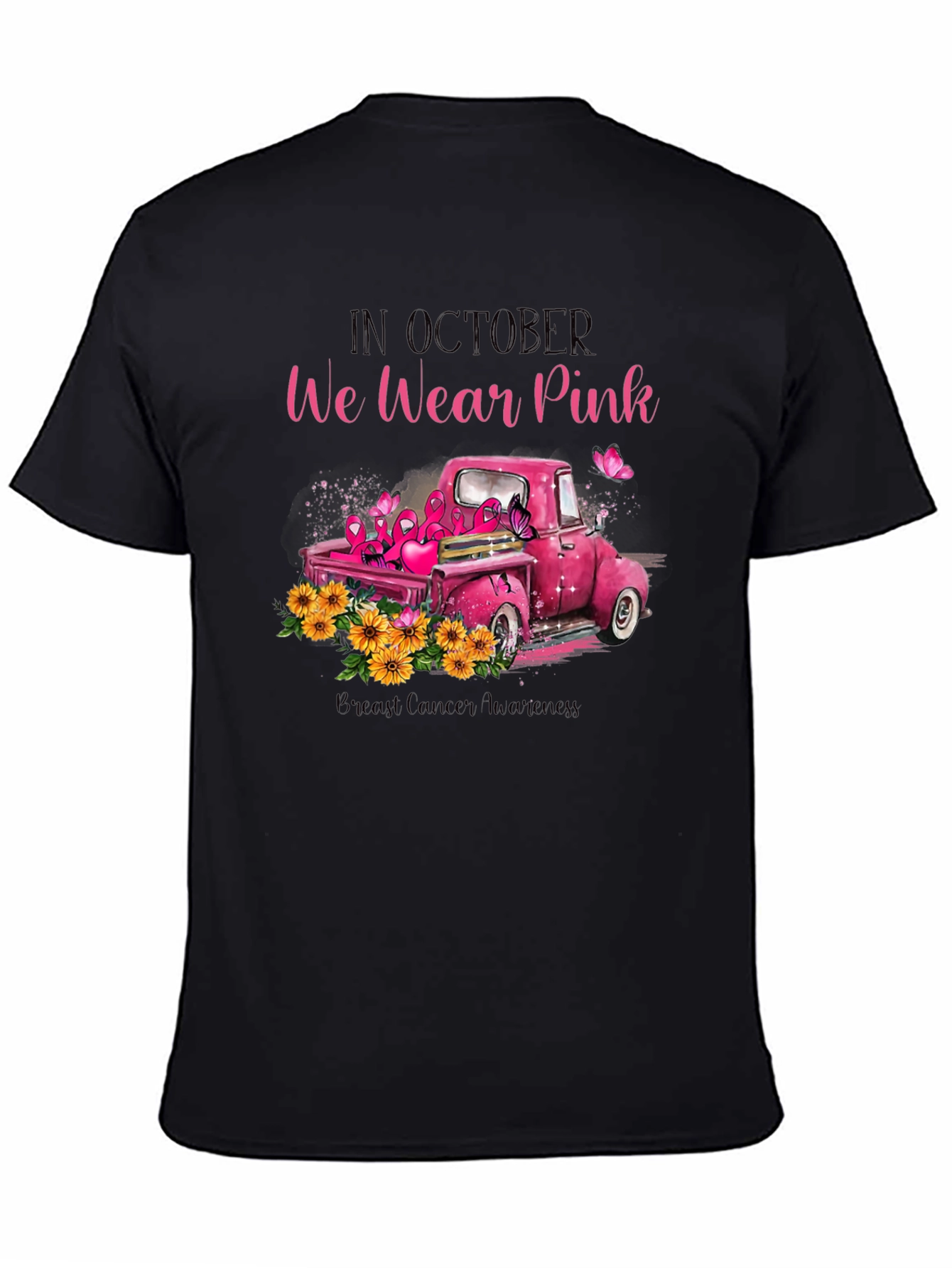 October Pink Ribbon Truck T-Shirt