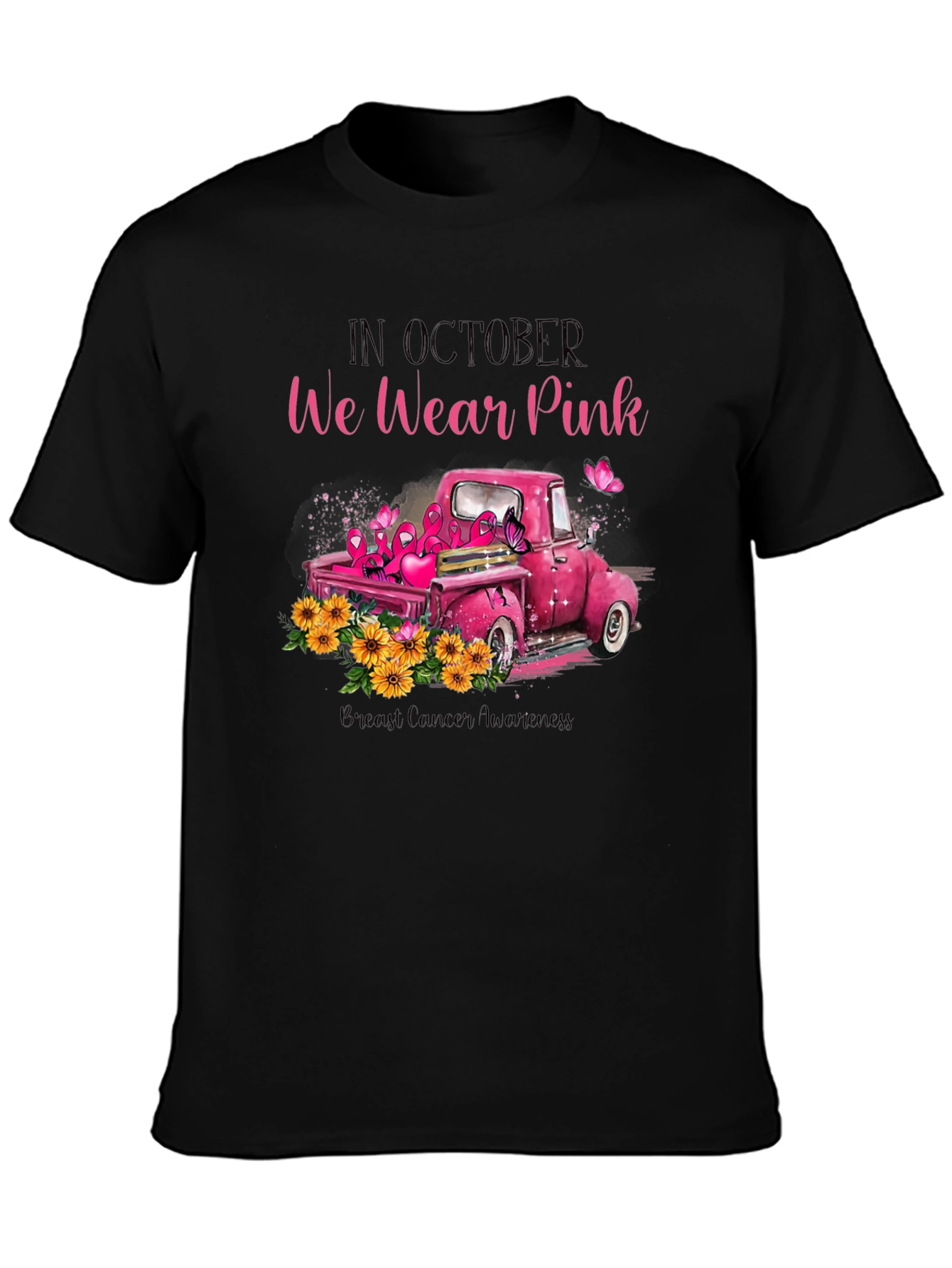 October Pink Ribbon Truck T-Shirt