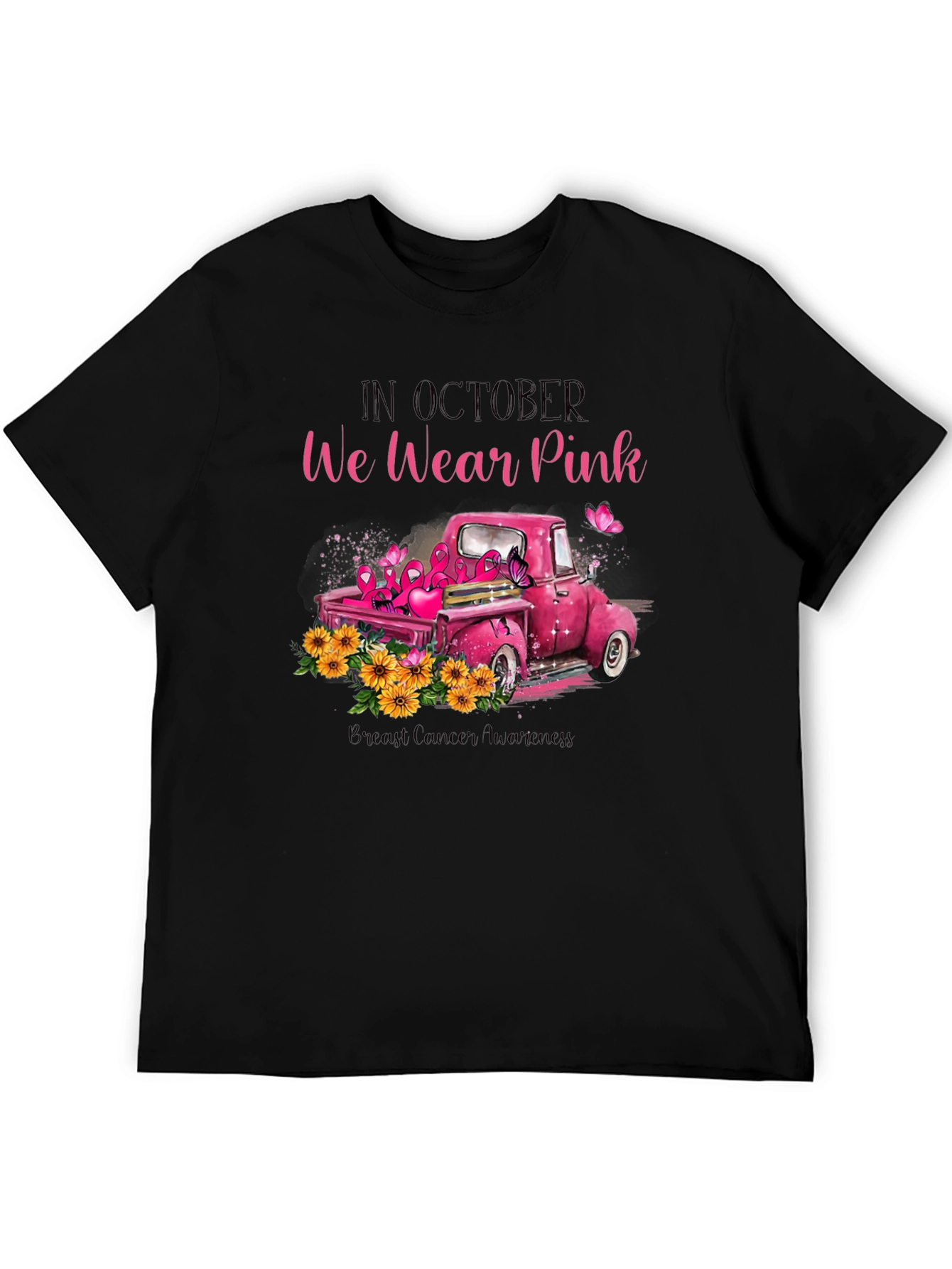 October Pink Ribbon Truck T-Shirt