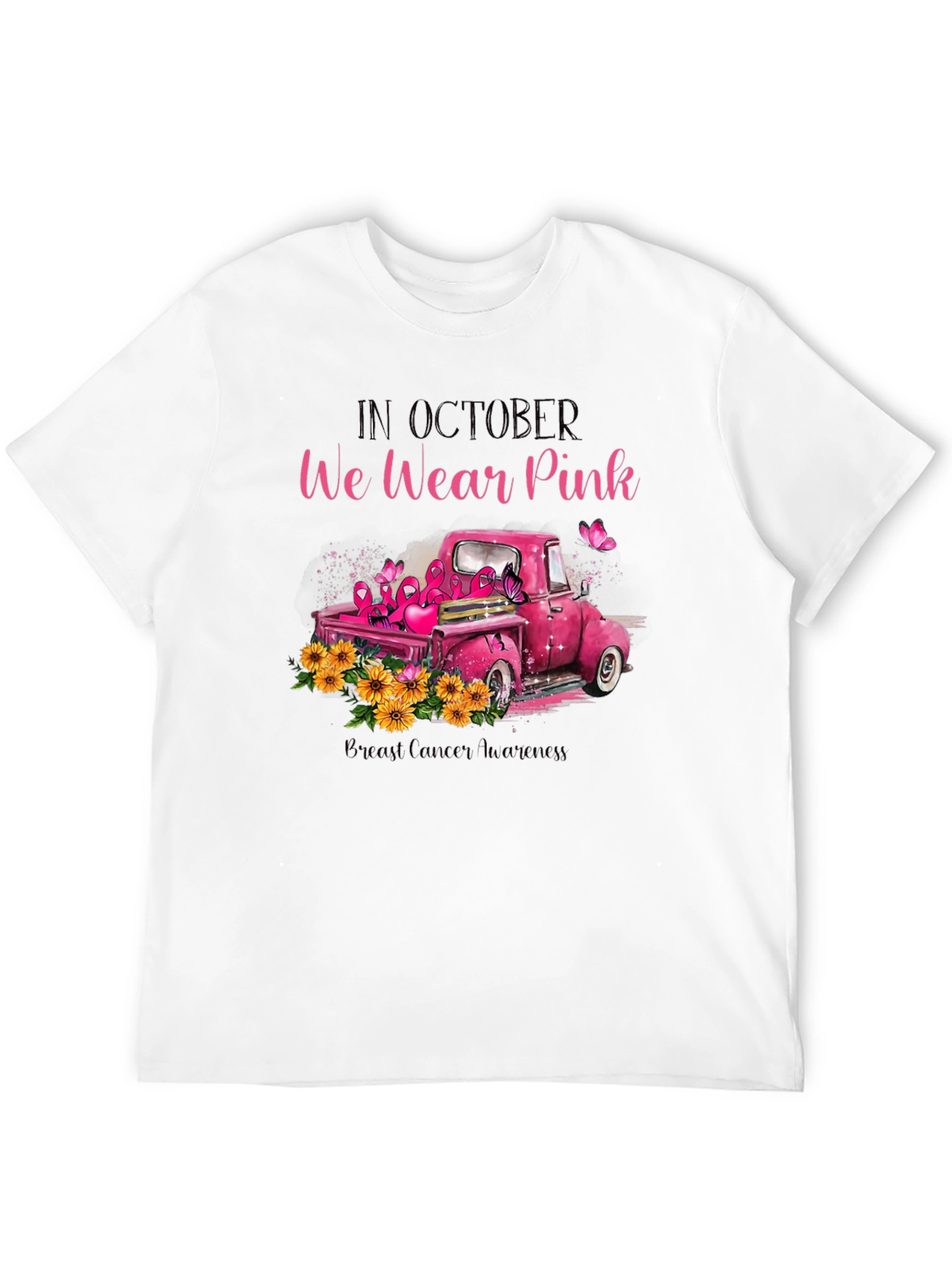 October Pink Ribbon Truck T-Shirt