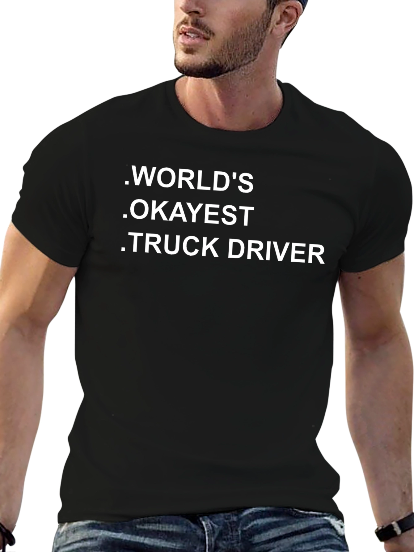 Worlds Okayest Truck Driver - Novelty Graphic T-Shirt