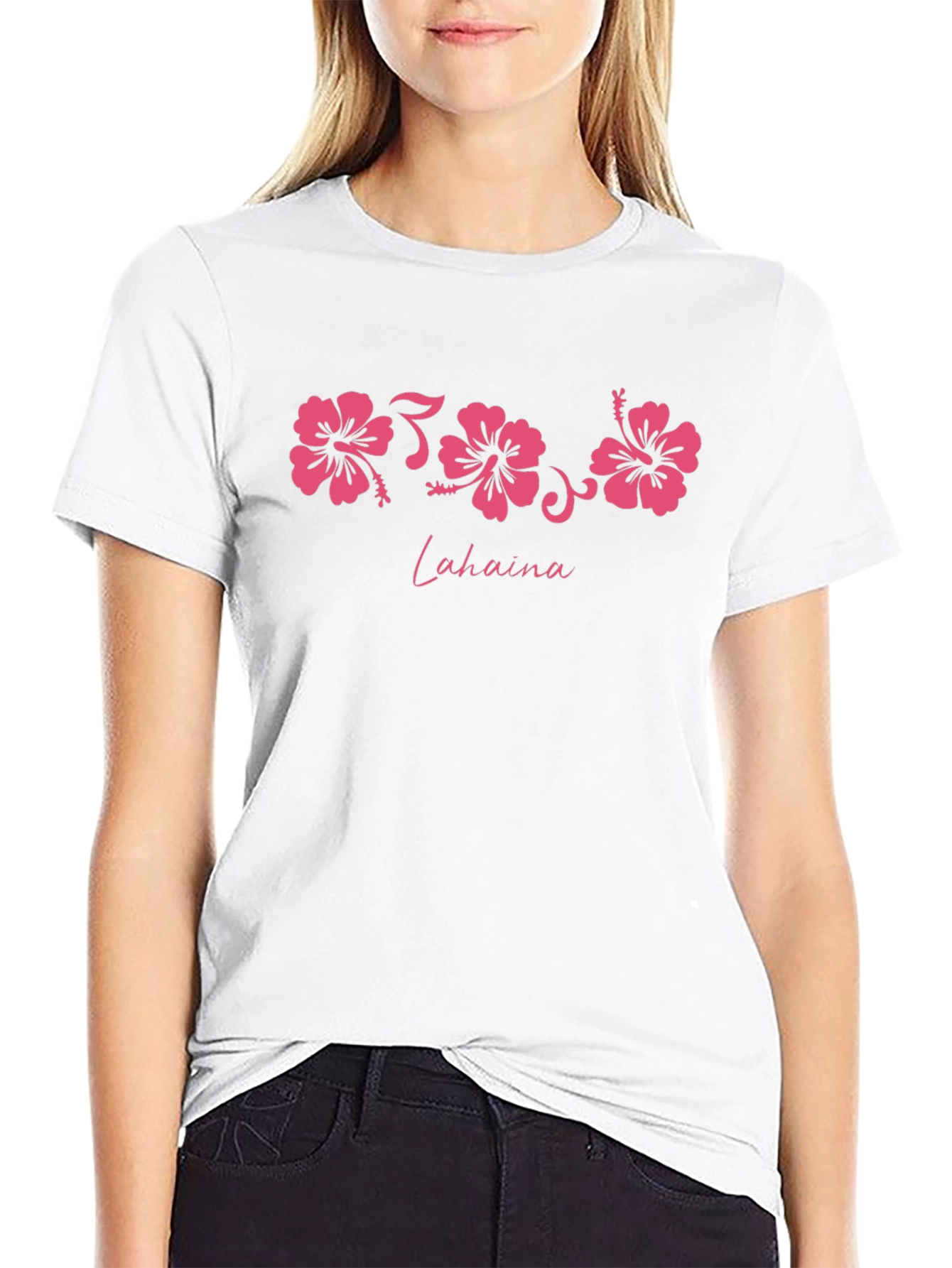 Black Lahaina Hibiscus Graphic Tee
