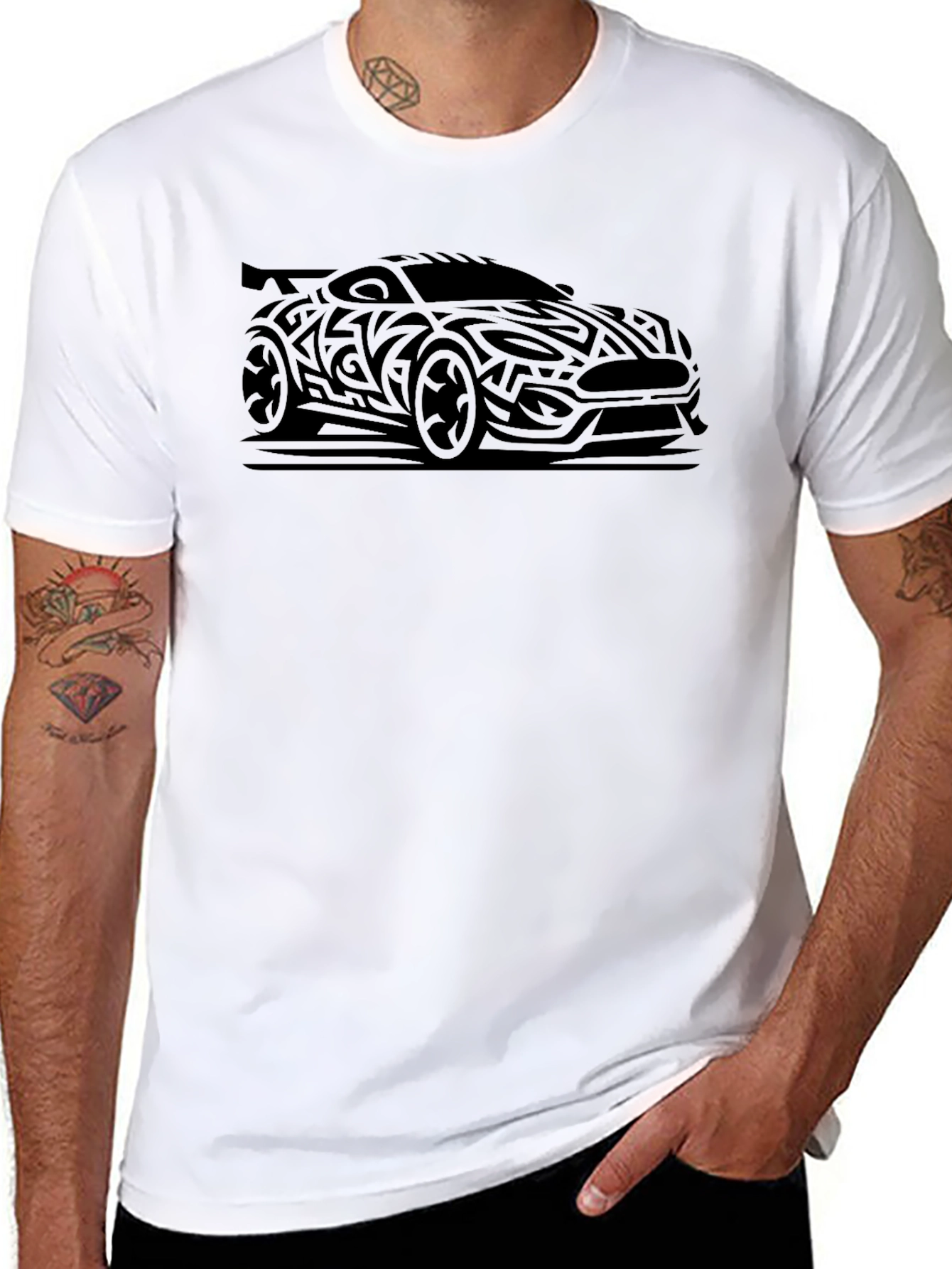 Tribal Car Design Black T-Shirt