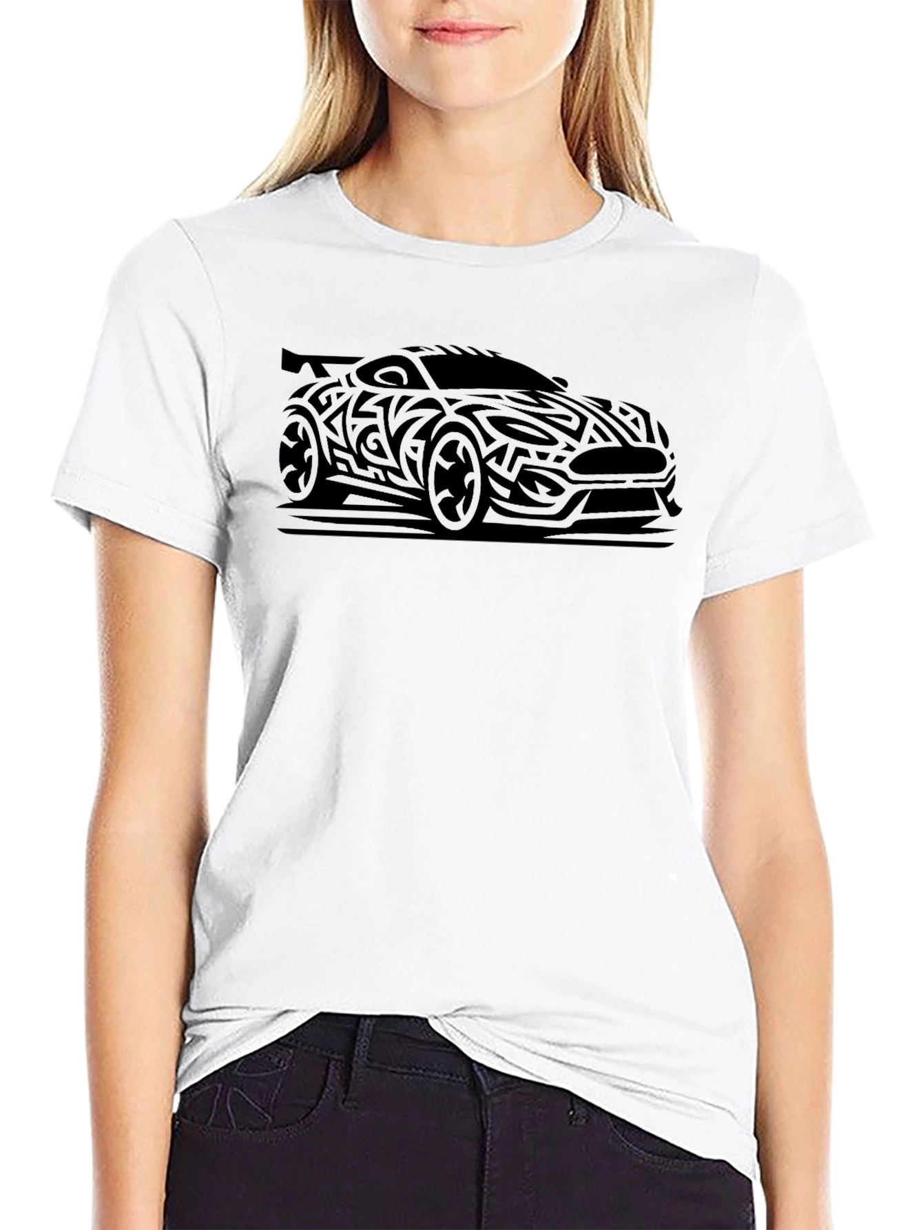 Tribal Car Design Black T-Shirt
