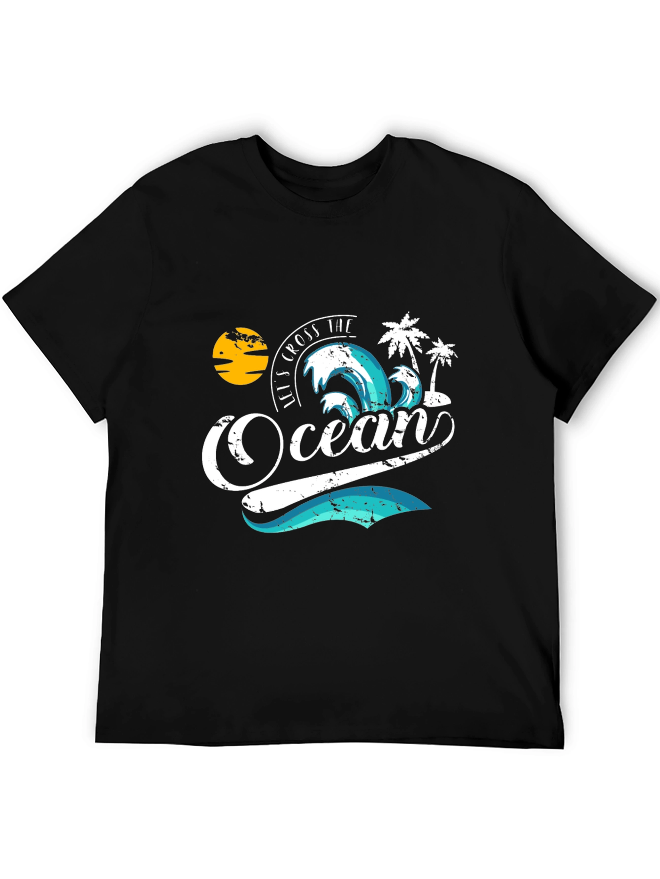Ocean Wave Graphic Tee - Black T-Shirt