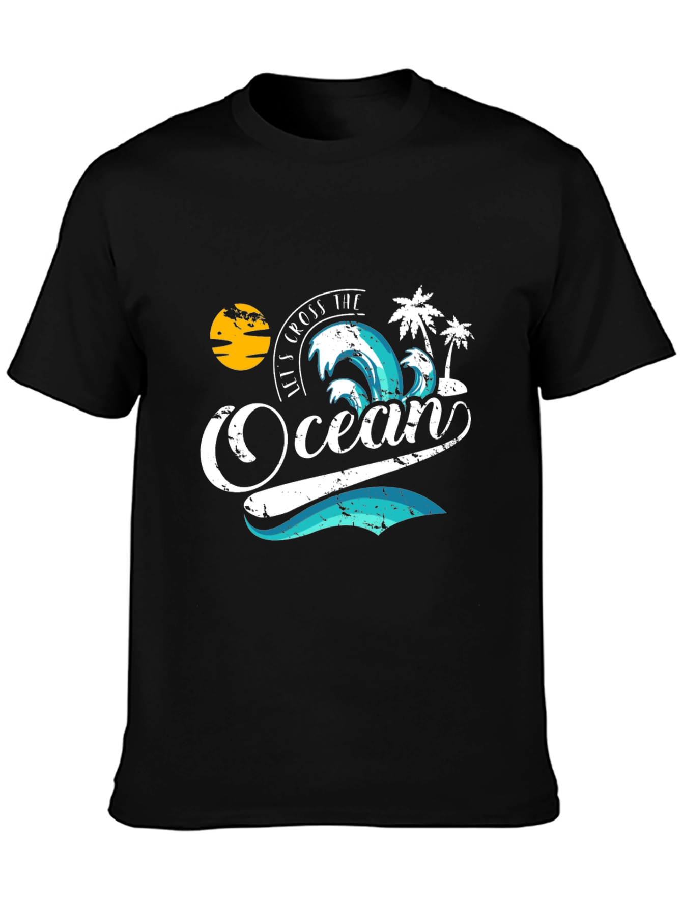 Ocean Wave Graphic Tee - Black T-Shirt