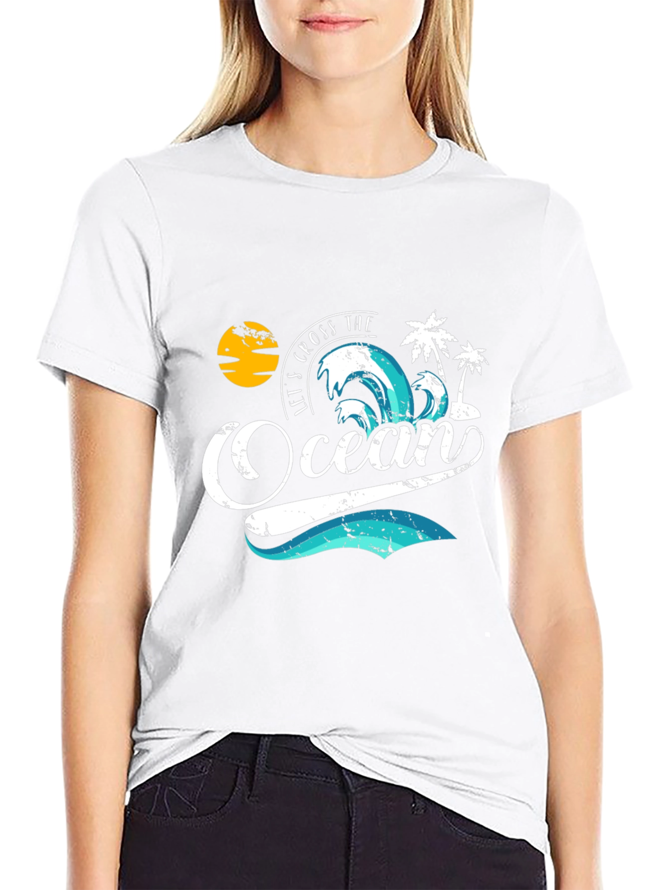 Ocean Wave Graphic Tee - Black T-Shirt