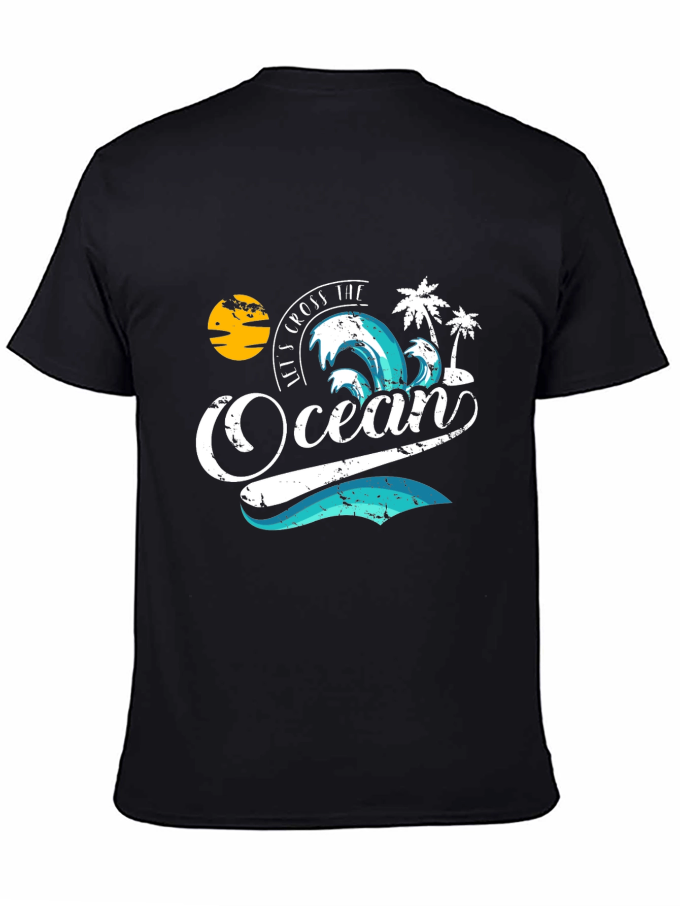 Ocean Wave Graphic Tee - Black T-Shirt