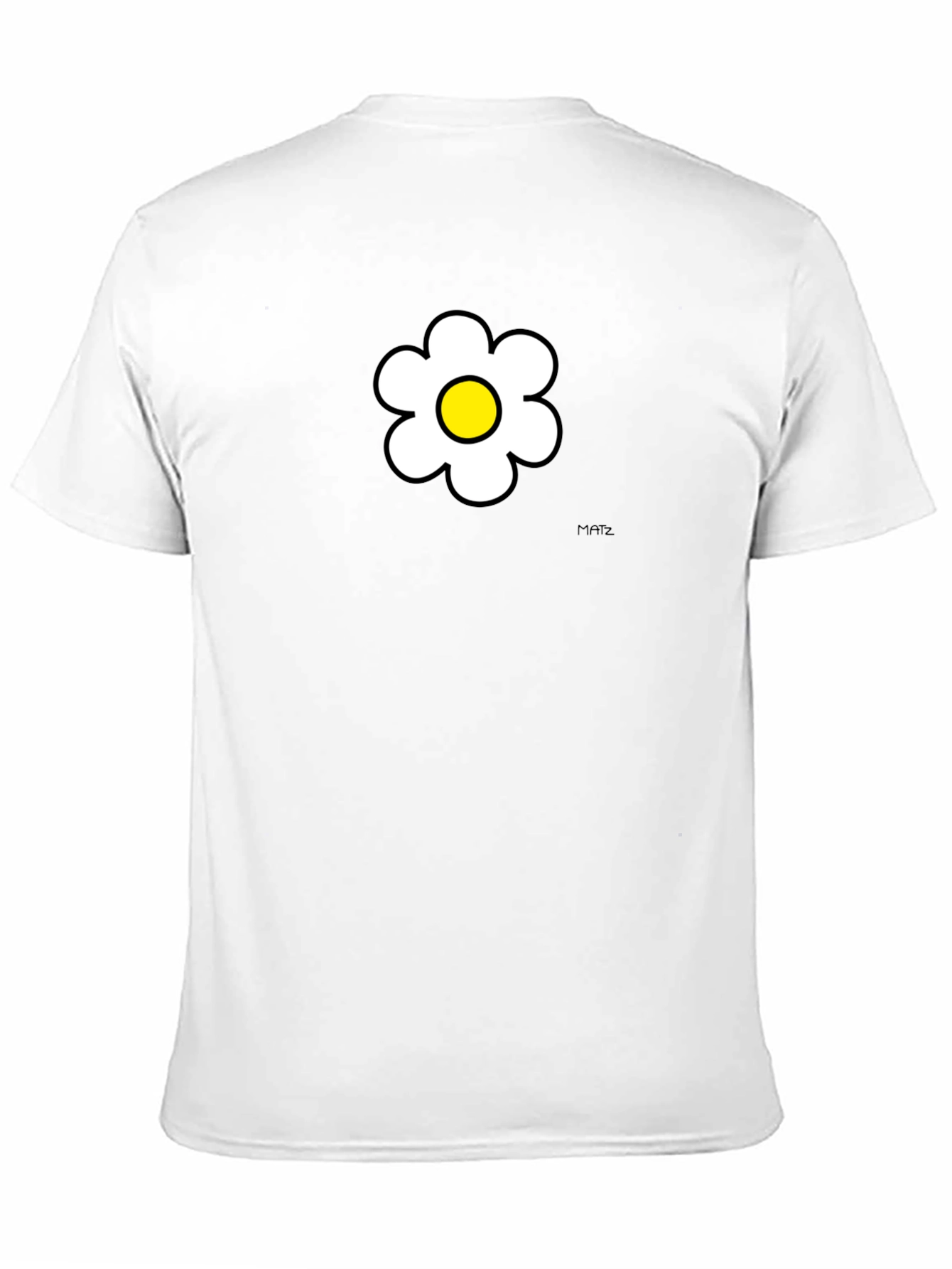 Daisy Flower Graphic Tee - Black Cotton Casual Shirt