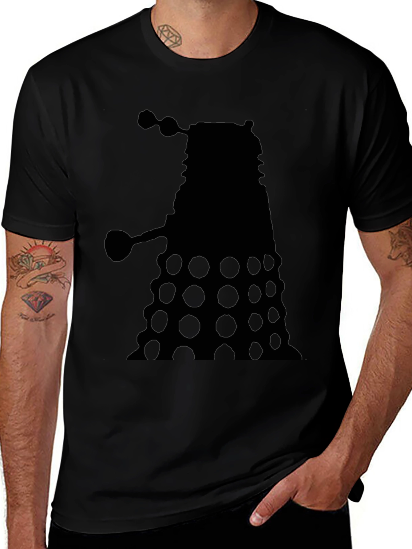 Dalek Silhouette Black T-Shirt