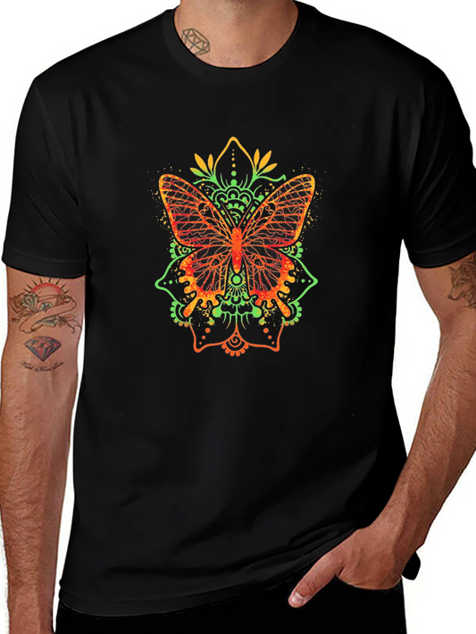 Butterfly Mandala Graphic Tee - Black