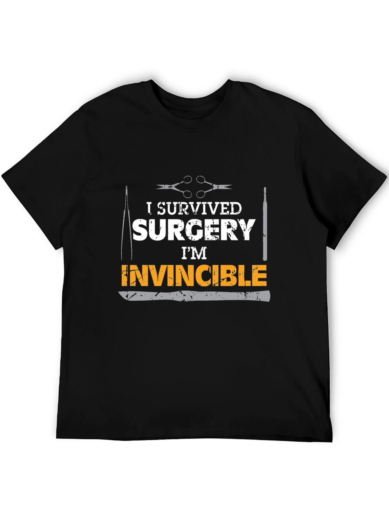 I Survived Surgery Im Invincible Black T-Shirt