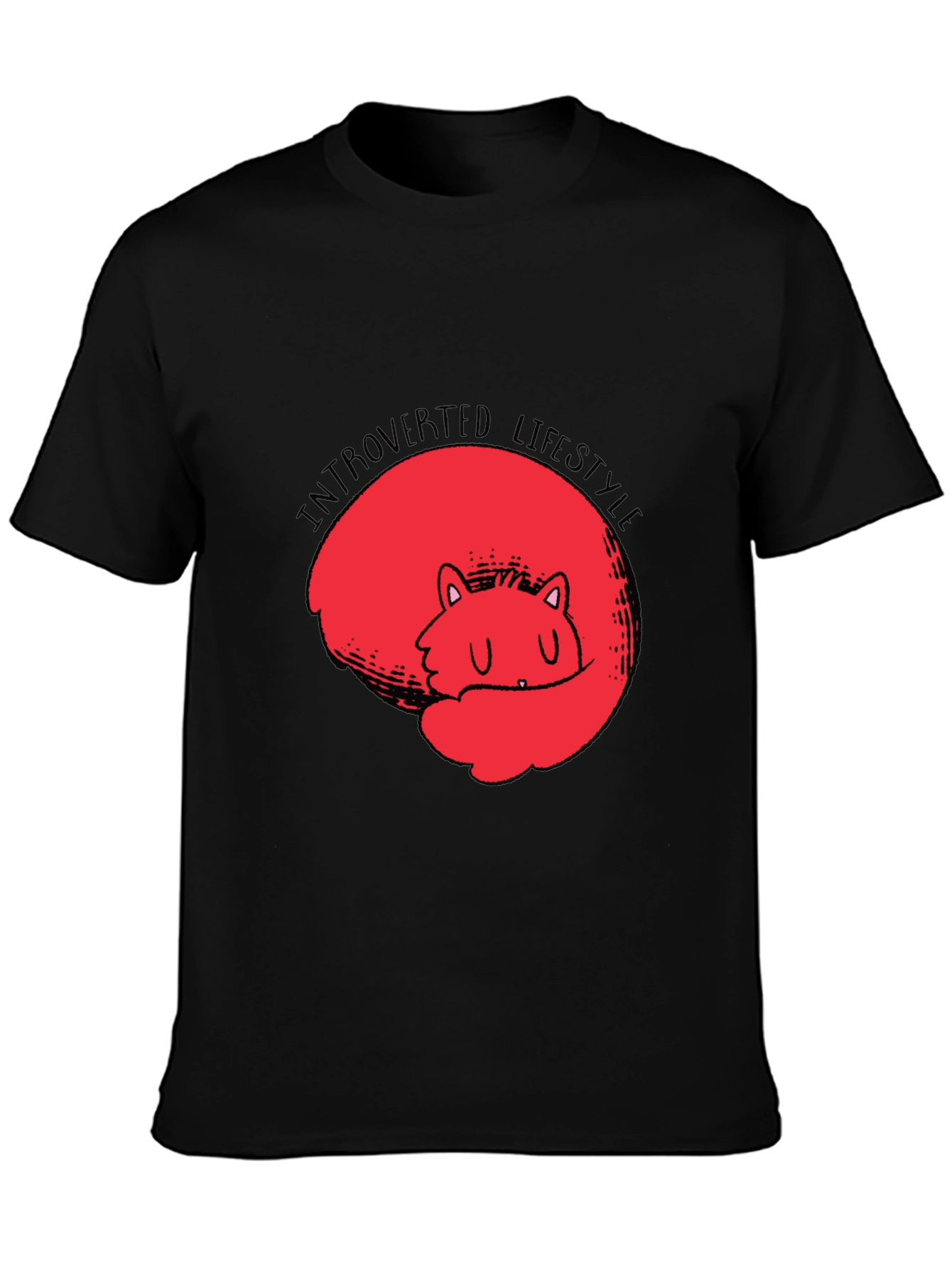 Introverted Lifestyle Black Graphic Tee