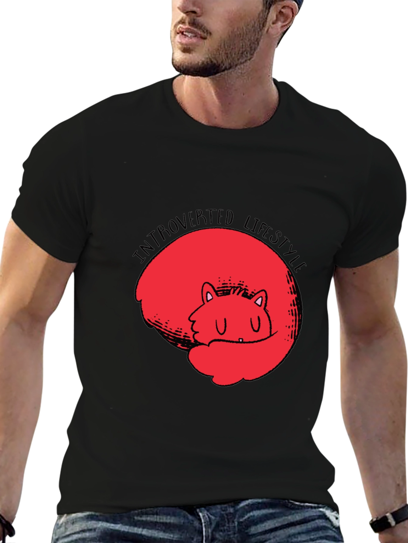 Introverted Lifestyle Black Graphic Tee