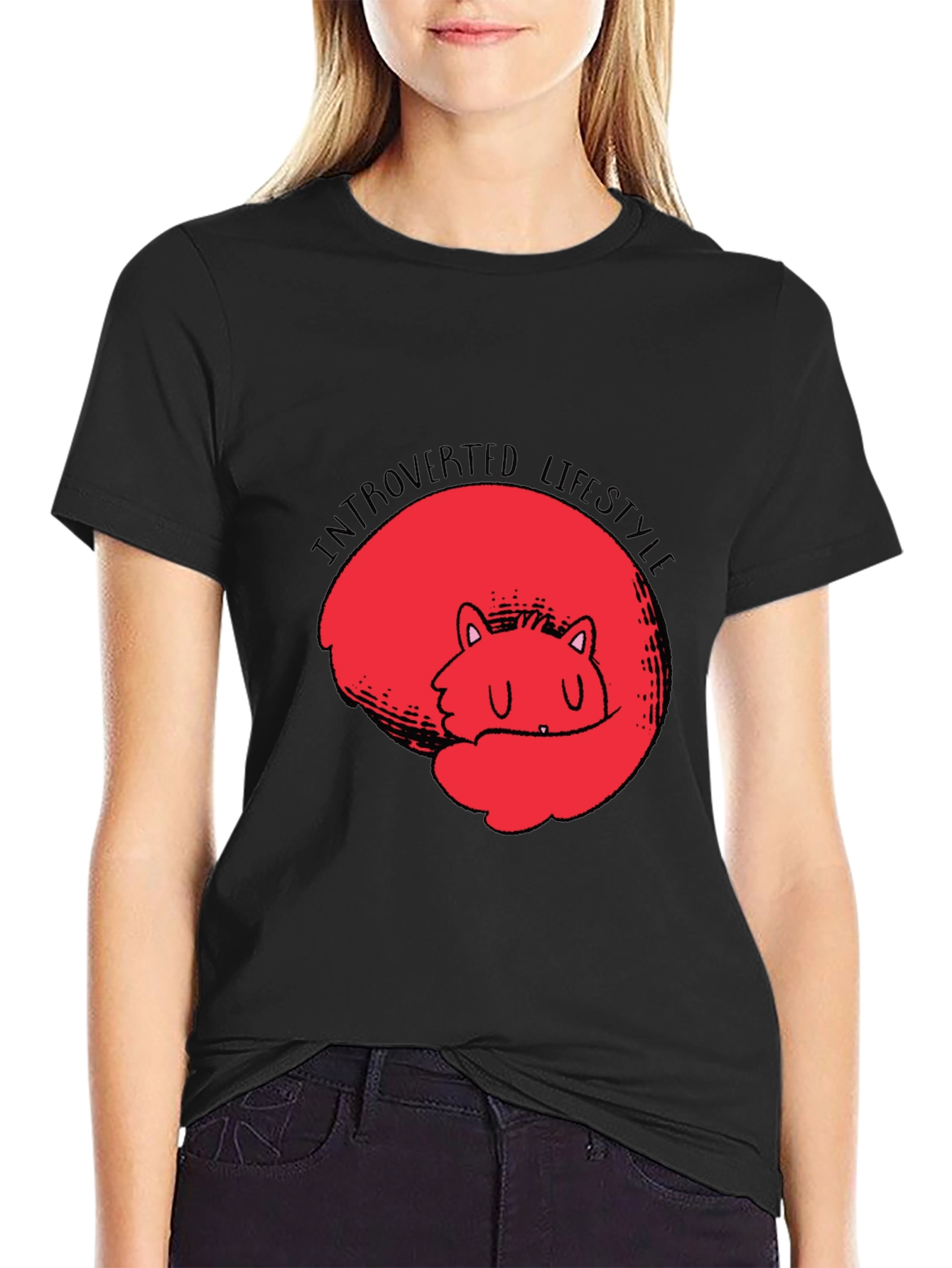 Introverted Lifestyle Black Graphic Tee
