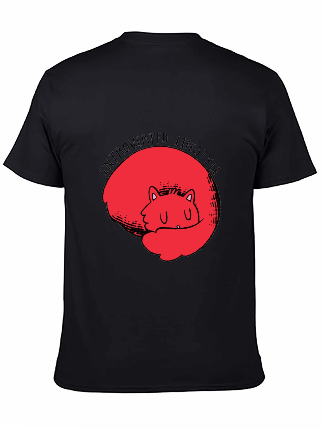 Introverted Lifestyle Black Graphic Tee