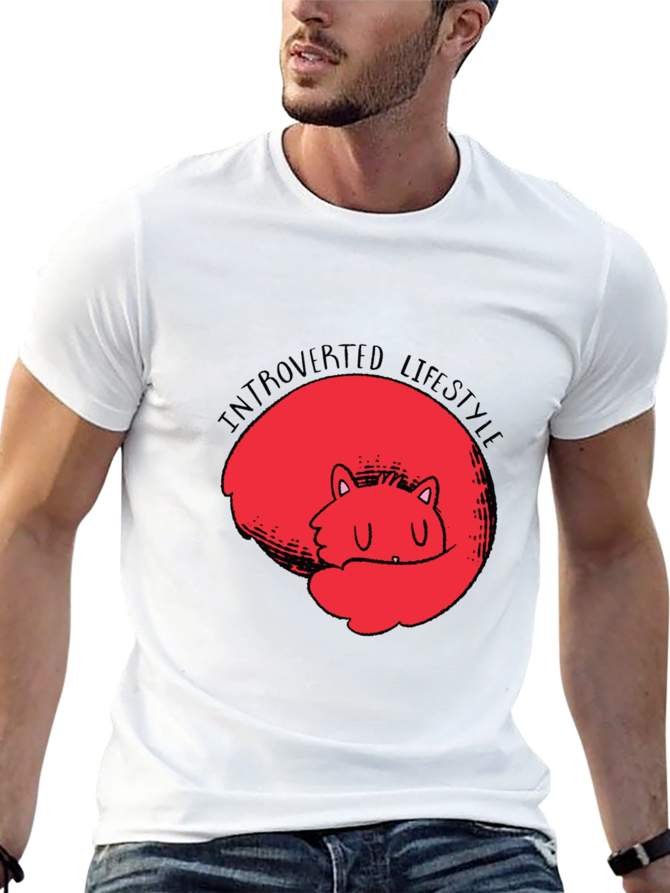 Introverted Lifestyle Black Graphic Tee