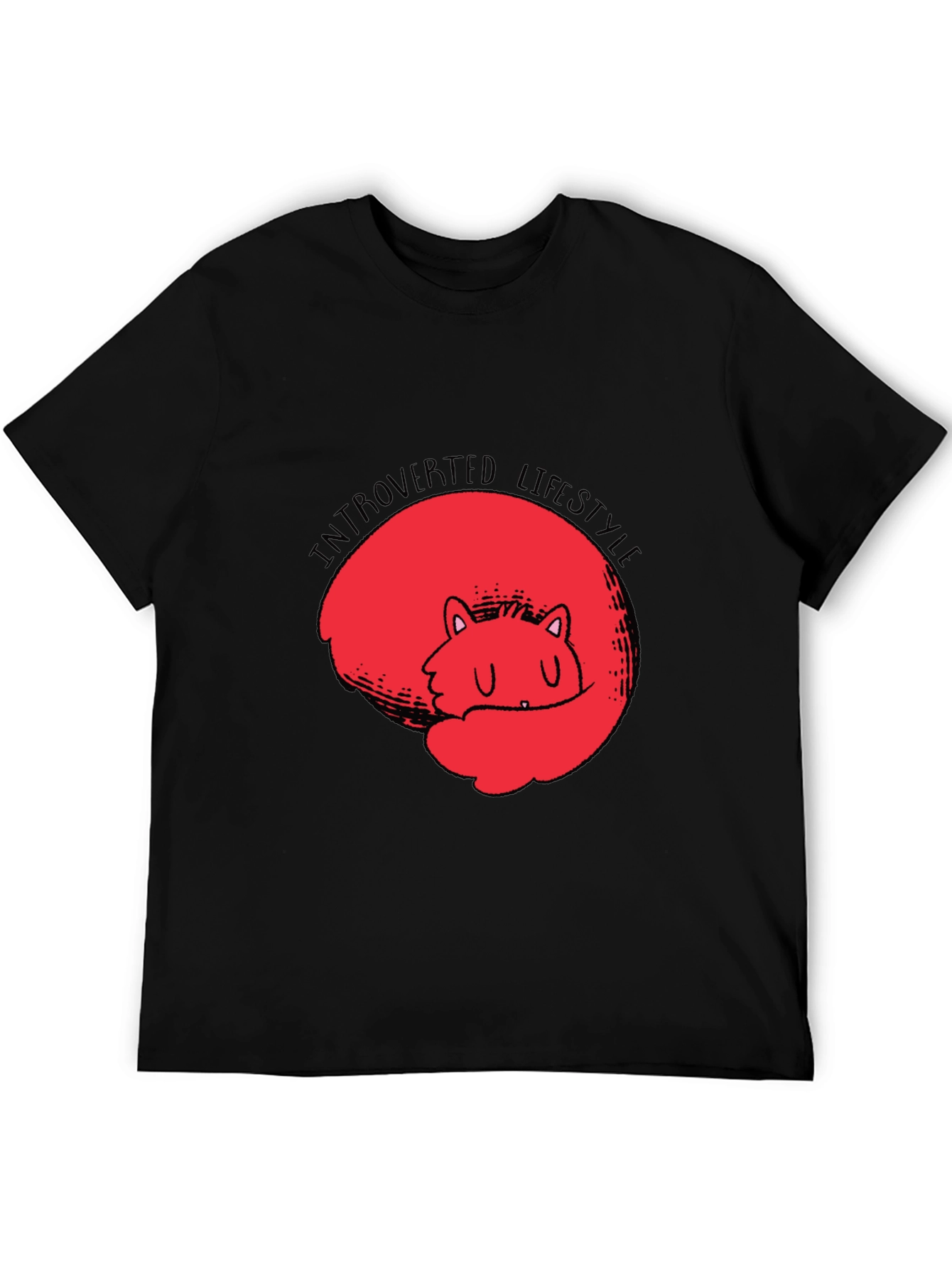 Introverted Lifestyle Black Graphic Tee