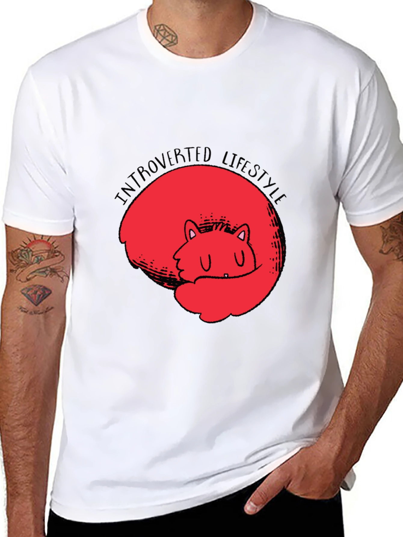 Introverted Lifestyle Black Graphic Tee
