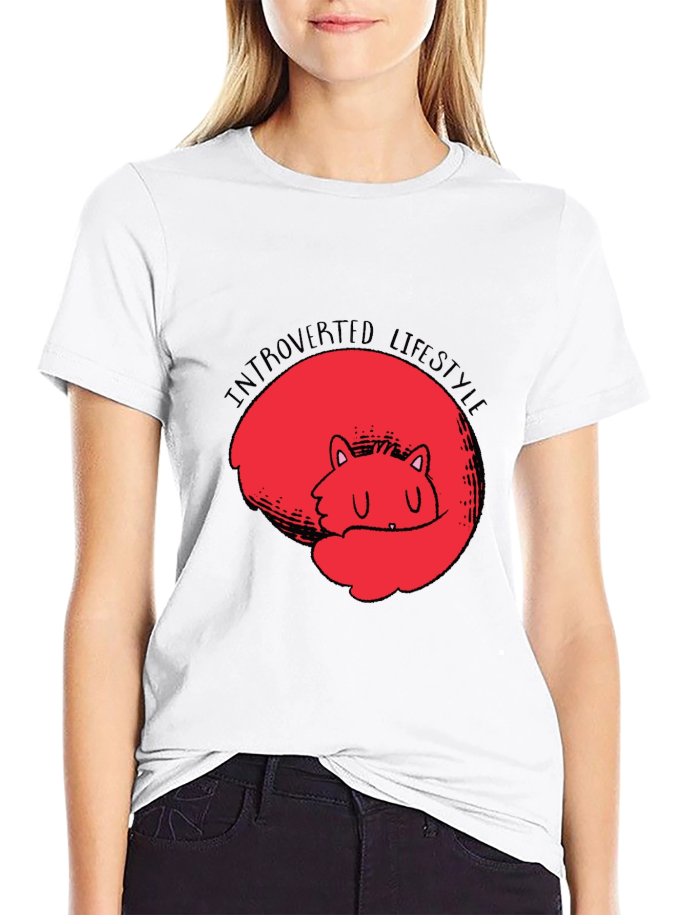 Introverted Lifestyle Black Graphic Tee