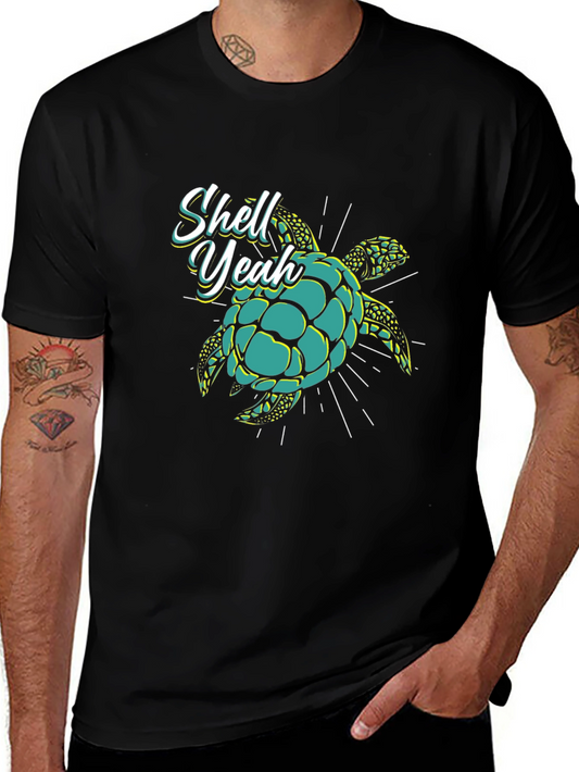 Shell Yeah Turtle Graphic T-Shirt - Black